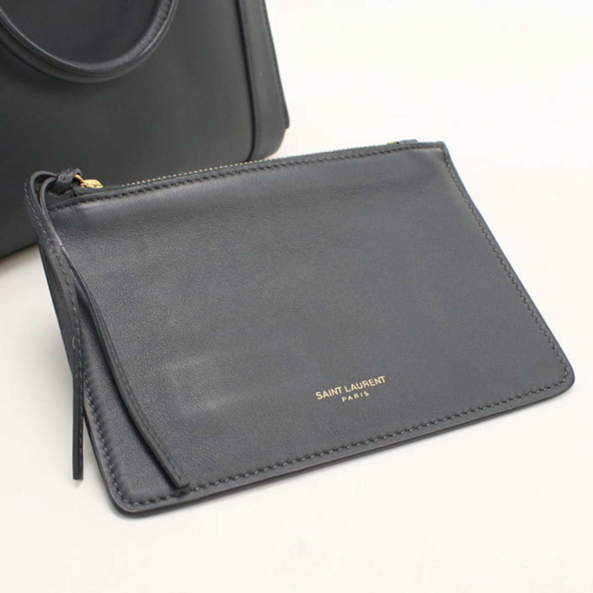 Saint Laurent Gray Leather Handbag (Pre-Owned)