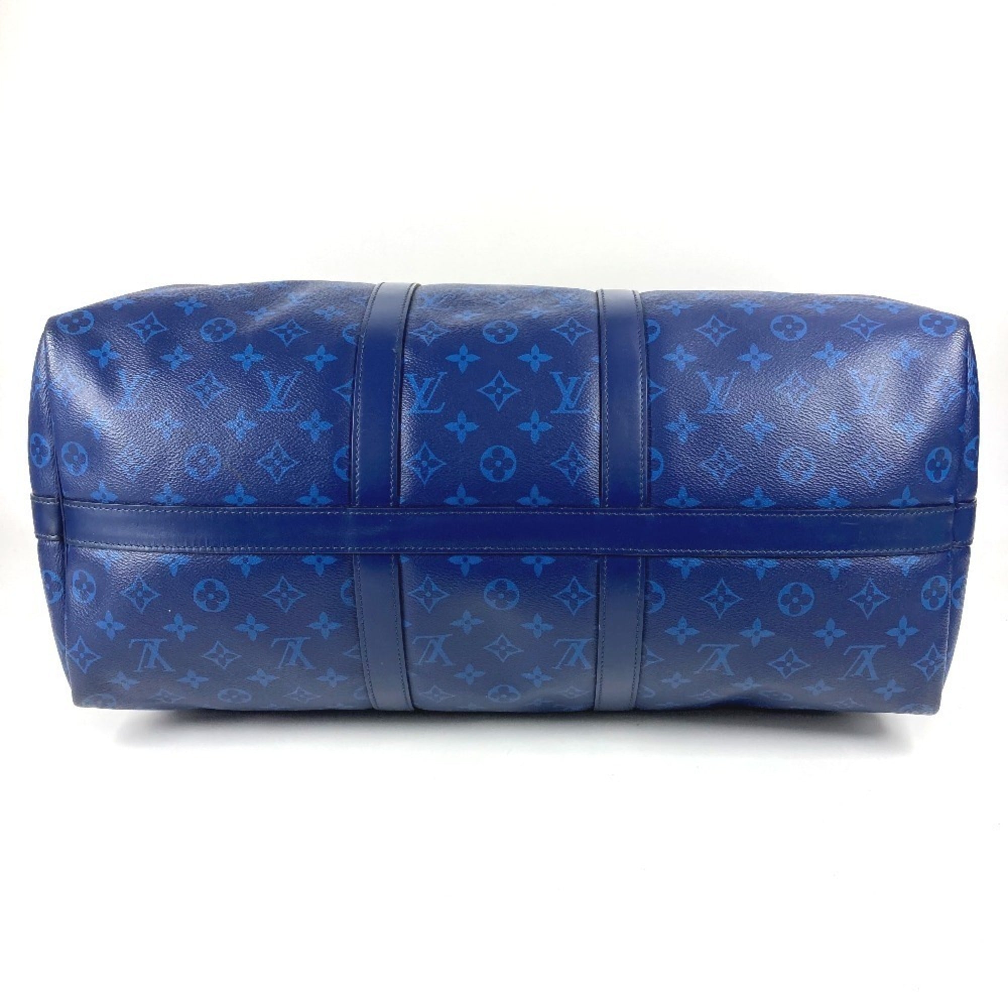 Louis Vuitton Blue Brown Monogram Boston Bag Shoulder Bag (Pre-Owned)