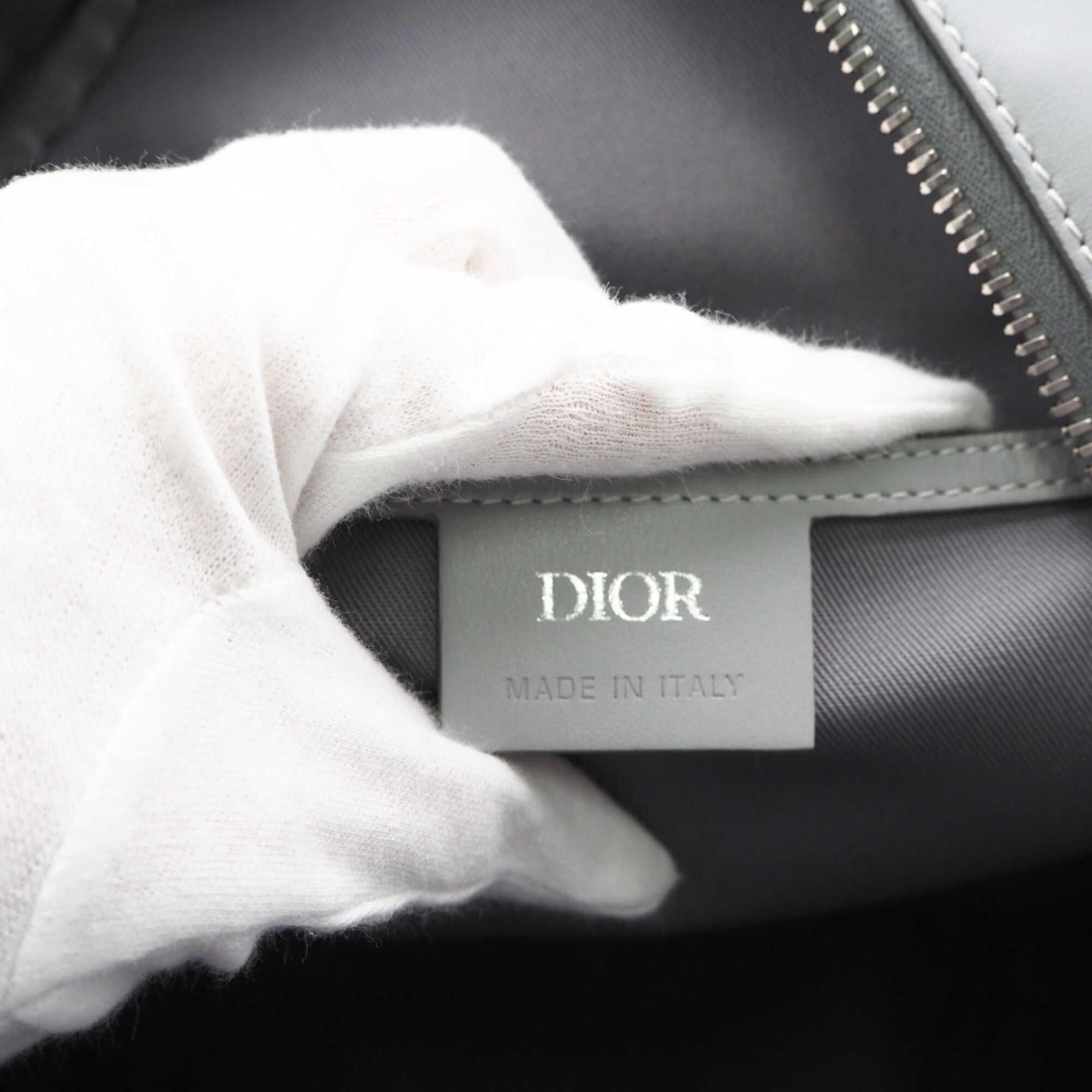 Christian Dior Gray Coated Canvas Leather Sling Bag (Pre-Owned)