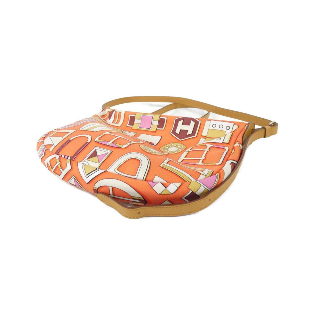 Hermes Orange Poppy Silk Swift Leather Pouch (Pre-Owned)
