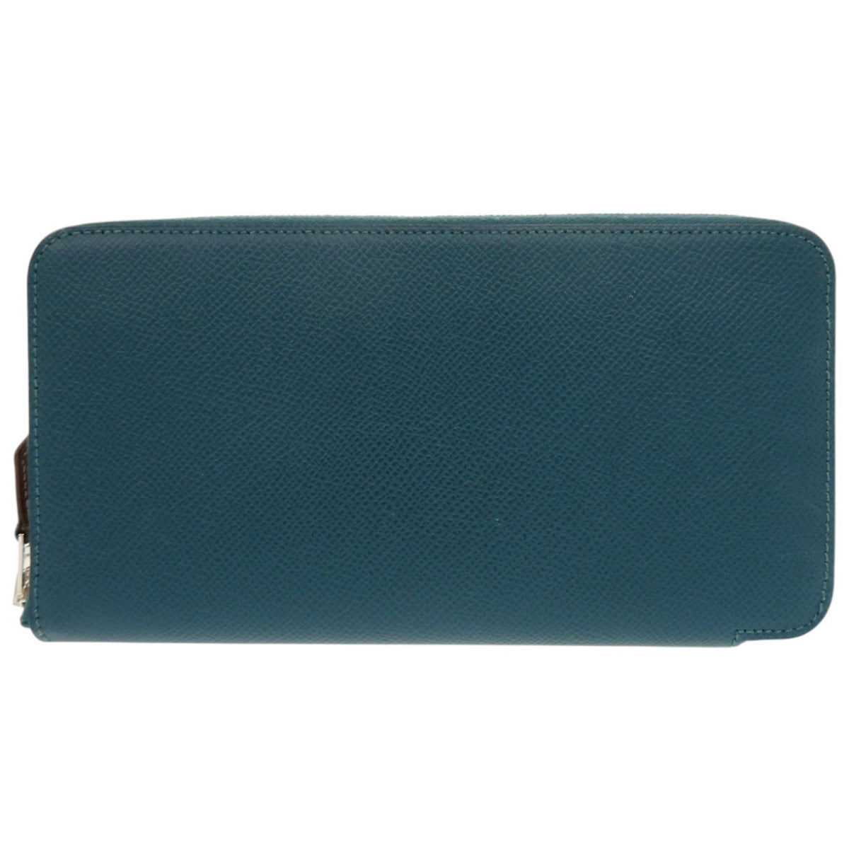 Hermes Green Epsom Leather Silk Long Wallet (Bi-Fold) (Pre-Owned)