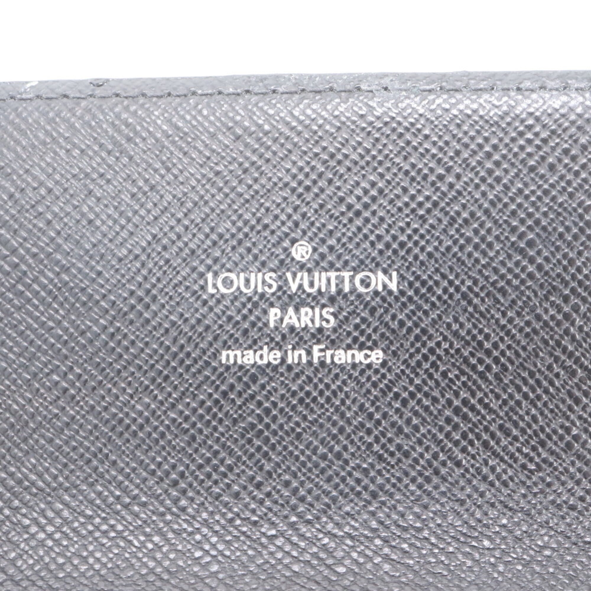 Louis Vuitton Black Leather Coated Canvas Long Wallet (Bi-Fold) (Pre-Owned)