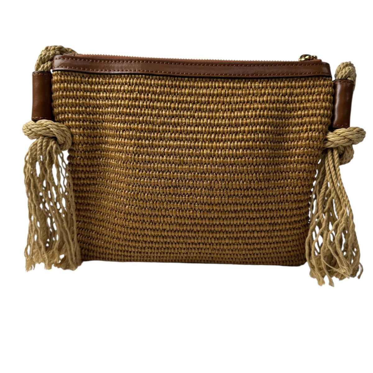Marni Brown Raffia Cotton Leather Shoulder Bag (Pre-Owned)