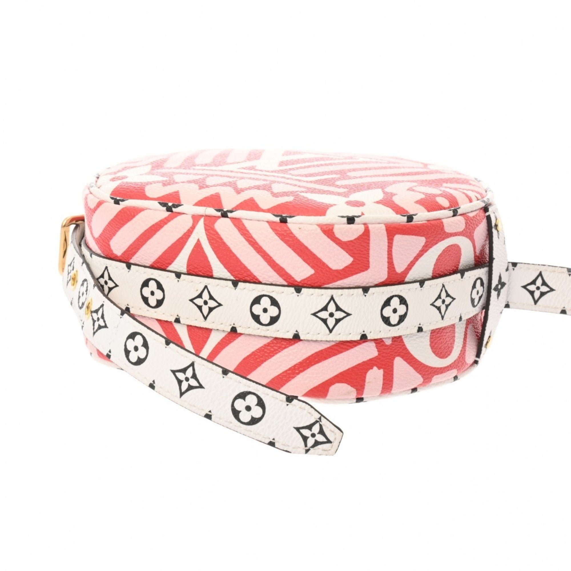 Louis Vuitton Pink Red Color White Leather Shoulder Bag (Pre-Owned)