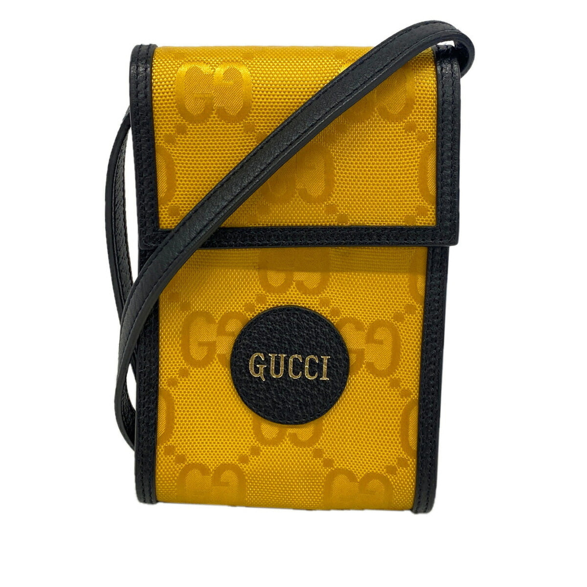 Gucci Black Yellow Nylon Canvas Shoulder Bag (Pre-Owned)