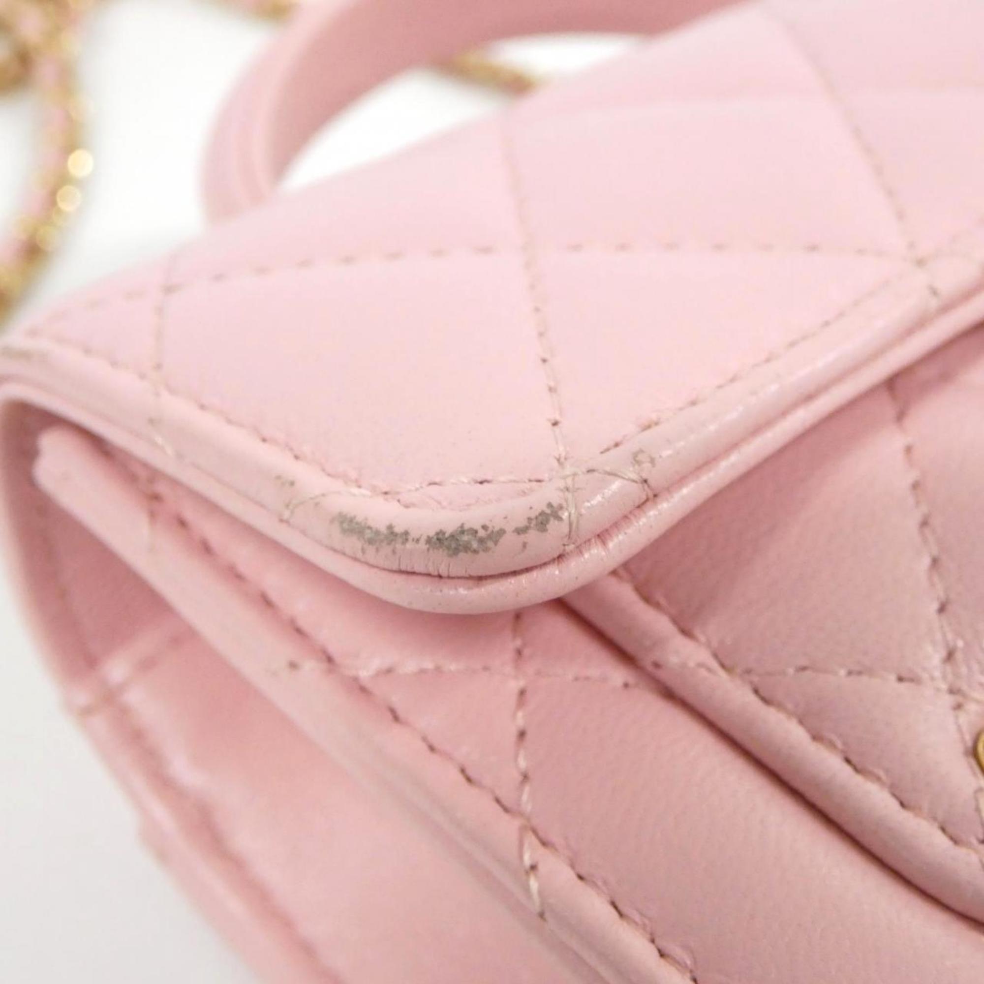 Chanel Pink Leather Shoulder Bag (Pre-Owned)