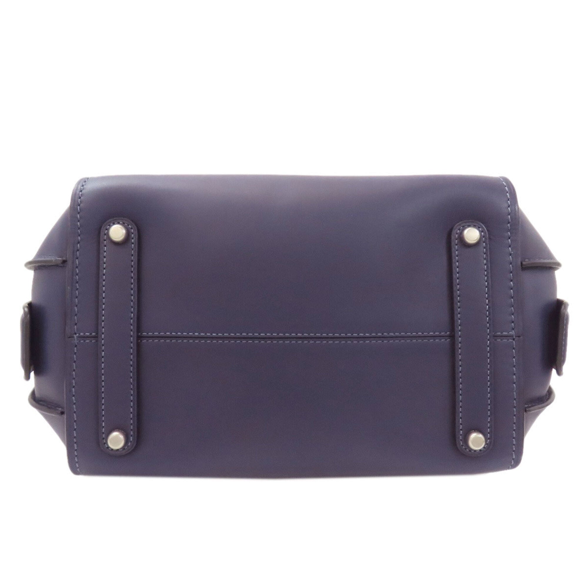 Coach Navy Leather Handbag (Pre-Owned)