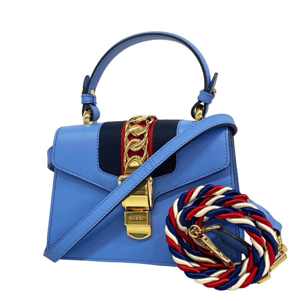 Gucci Blue Leather Handbag (Pre-Owned)