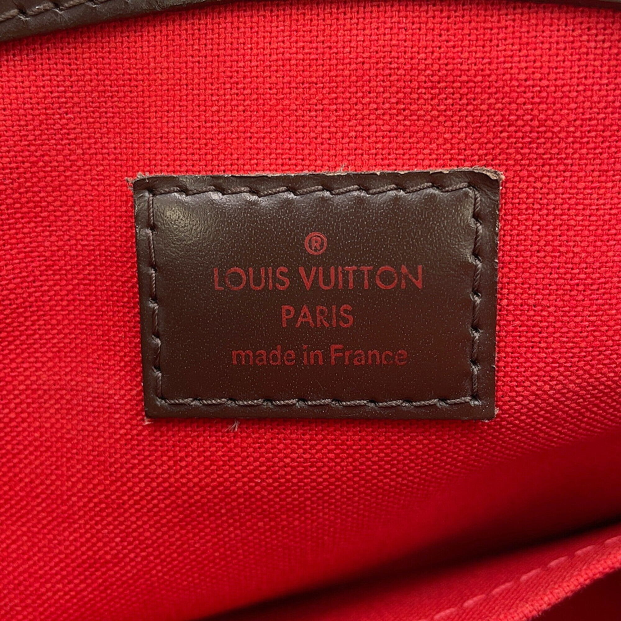 Louis Vuitton Damier Damier Canvas Ebene Red Color Handbag (Pre-Owned)