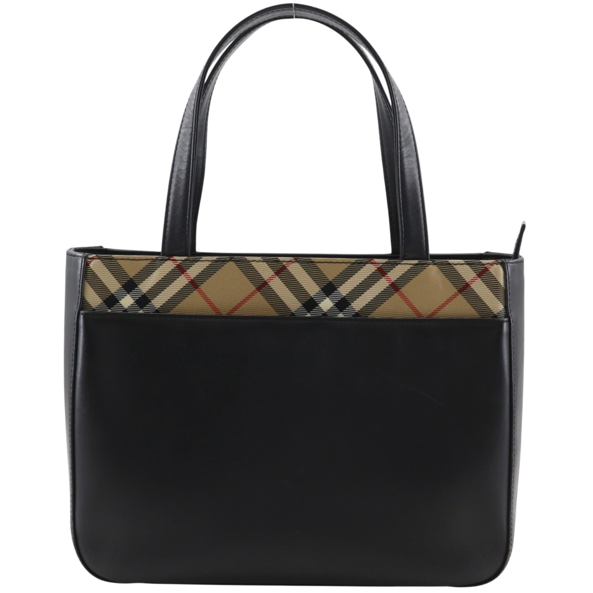 Burberry Black Leather Nylon Canvas Tote Bag (Pre-Owned)