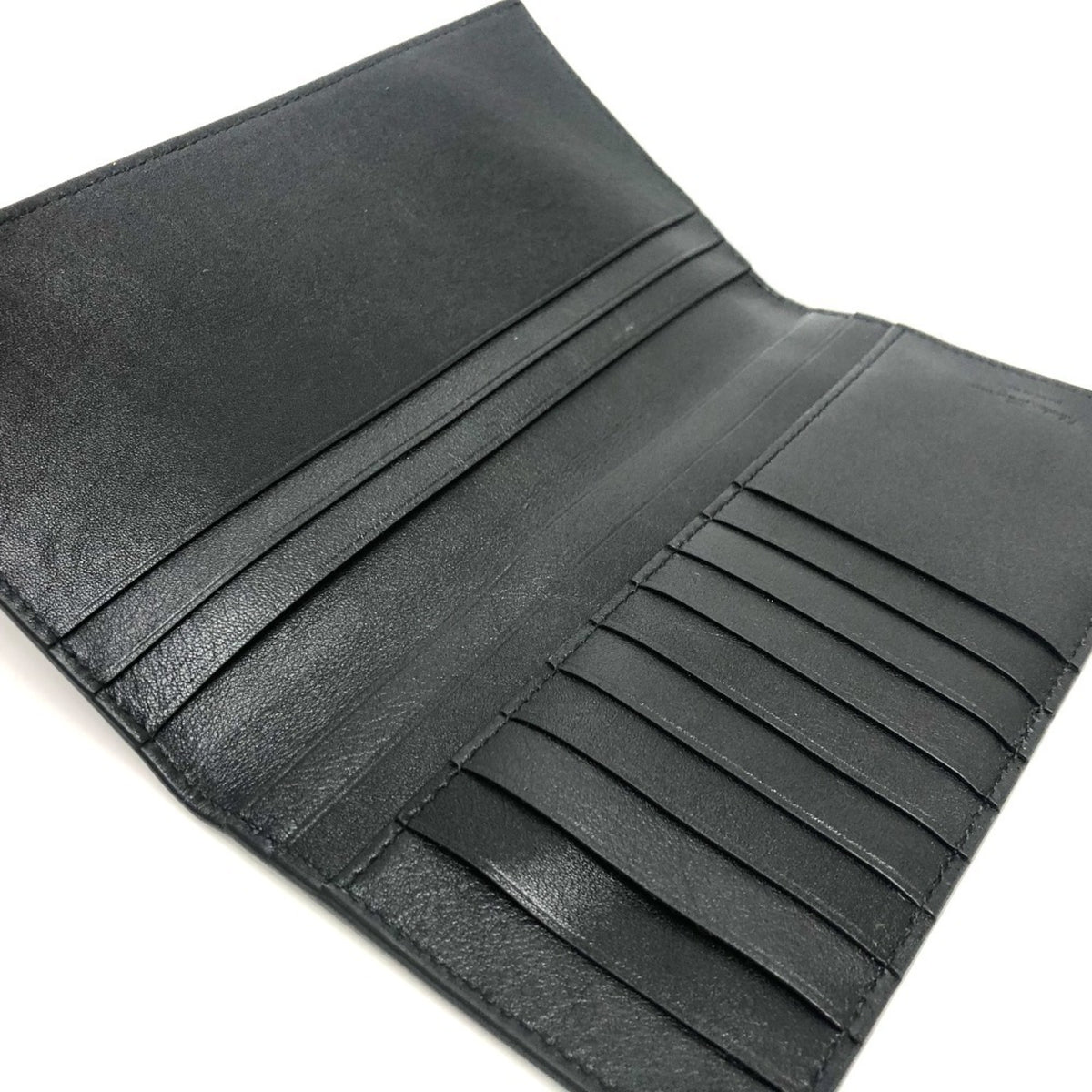 Salvatore Ferragamo Gancini Navy Leather Long Wallet (Bi-Fold) (Pre-Owned)