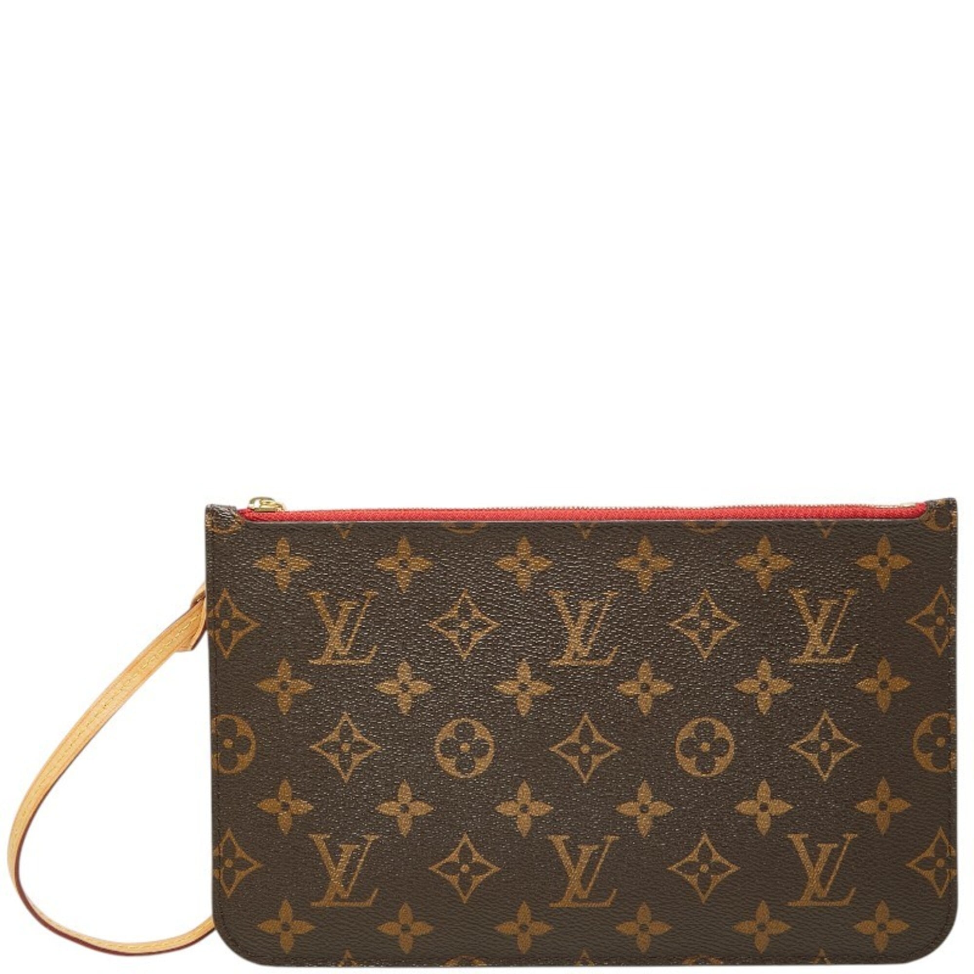 Louis Vuitton Brown Cerise Red Color Pvc Leather Clutch Bag Handbag Pouch (Pre-Owned)