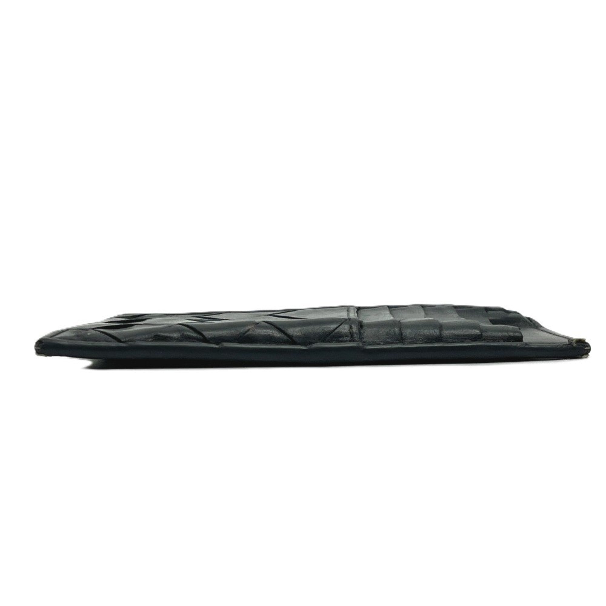 Bottega Veneta Black Intrecciato Leather Coin Purse/Coin Case (Pre-Owned)
