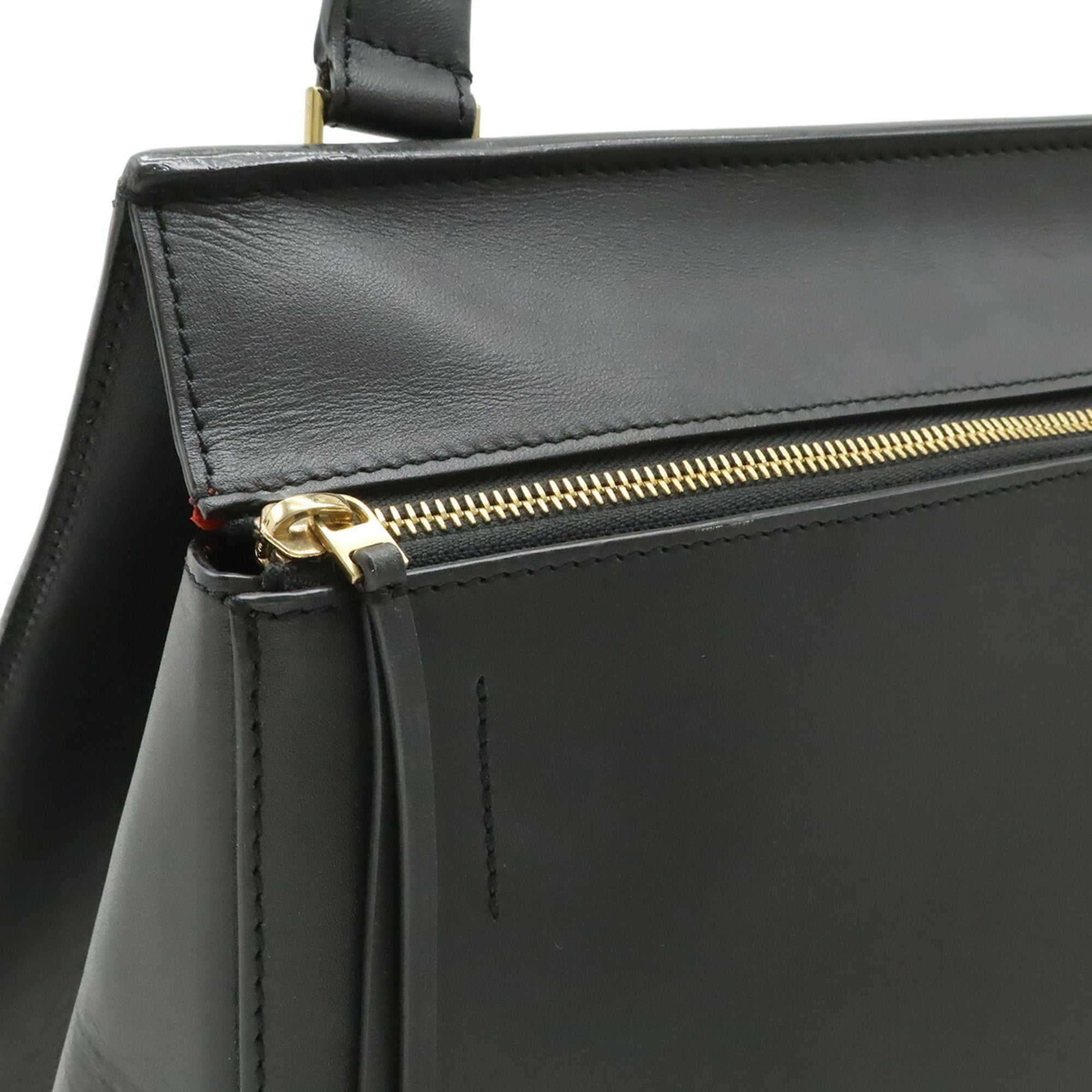 Celine Black Leather Handbag Shoulder Bag (Pre-Owned)