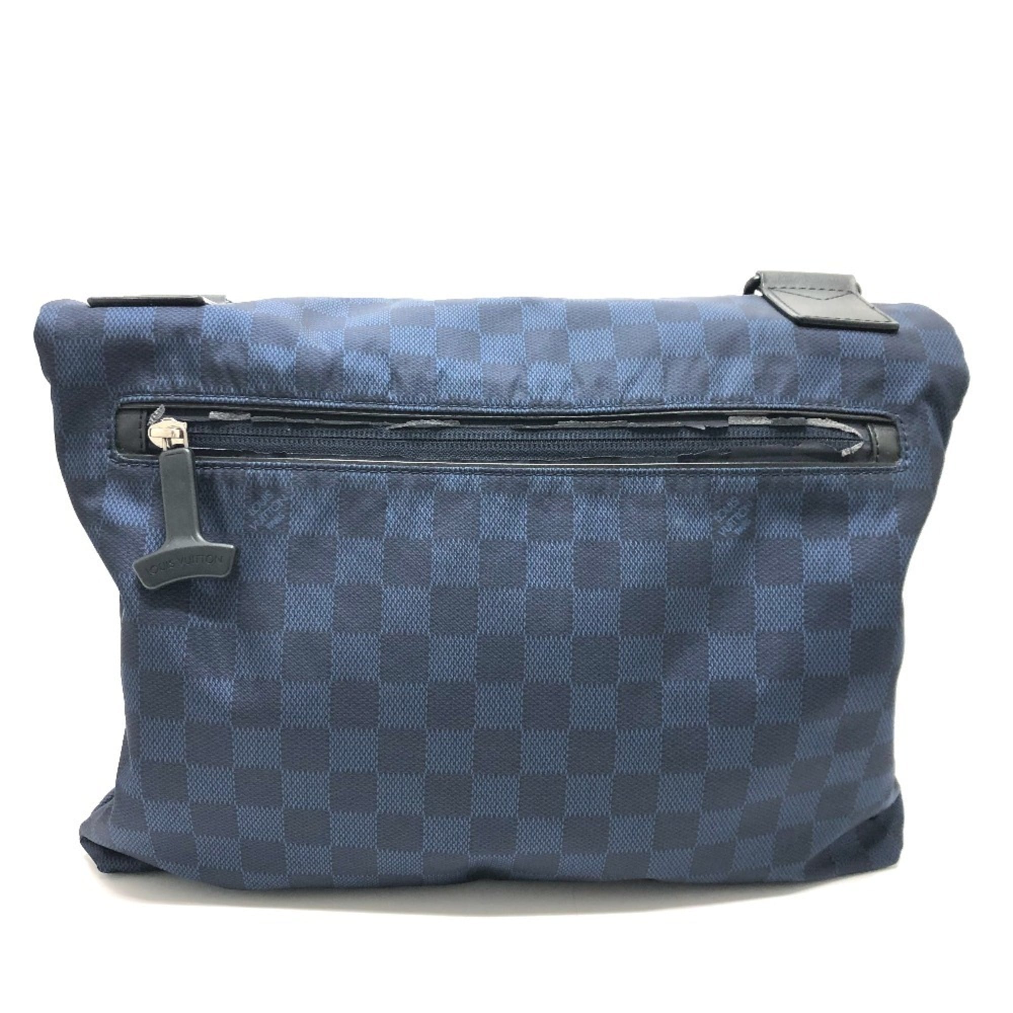 Louis Vuitton Damier Black Navy Nylon Shoulder Bag (Pre-Owned)