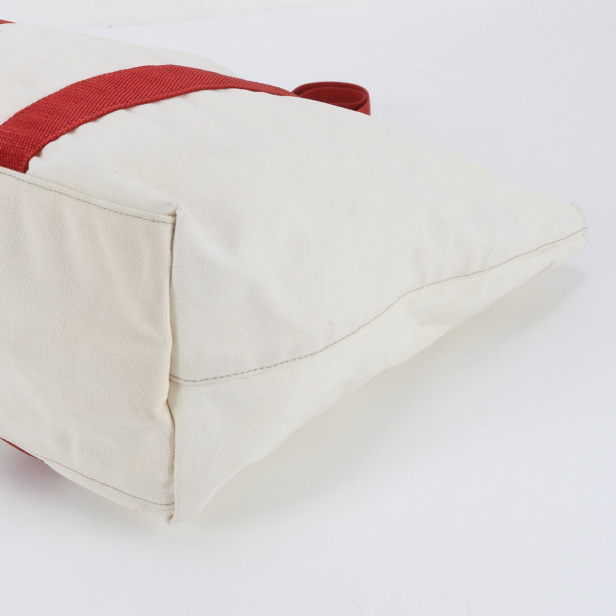 Pradasports Red Color White Handbag Shoulder Bag Tote Bag (Pre-Owned)