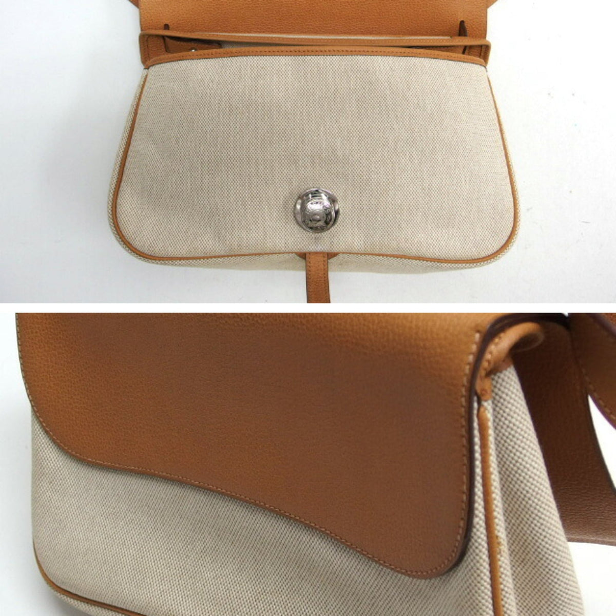 Hermes Colorado Light Beige Natural Toile H Clutch Bag Shoulder Bag (Pre-Owned)