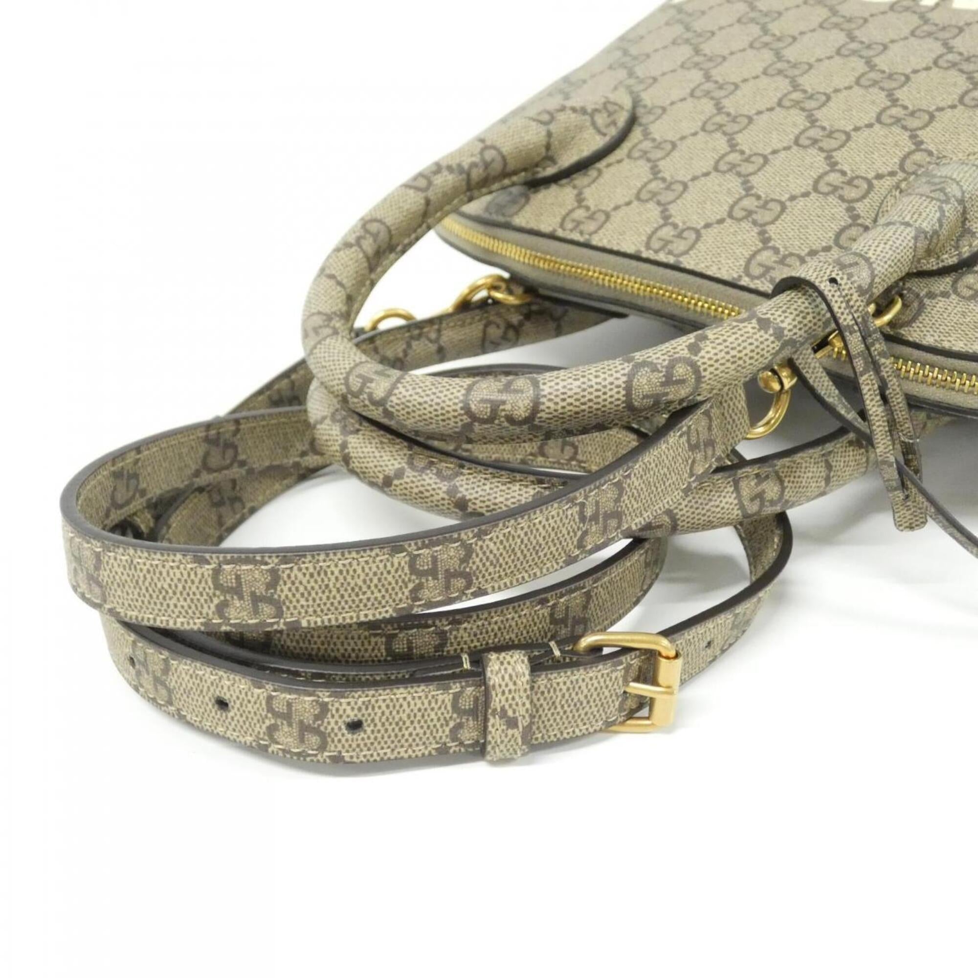 Gucci Beige Gg Supreme Canvas Handbag (Pre-Owned)