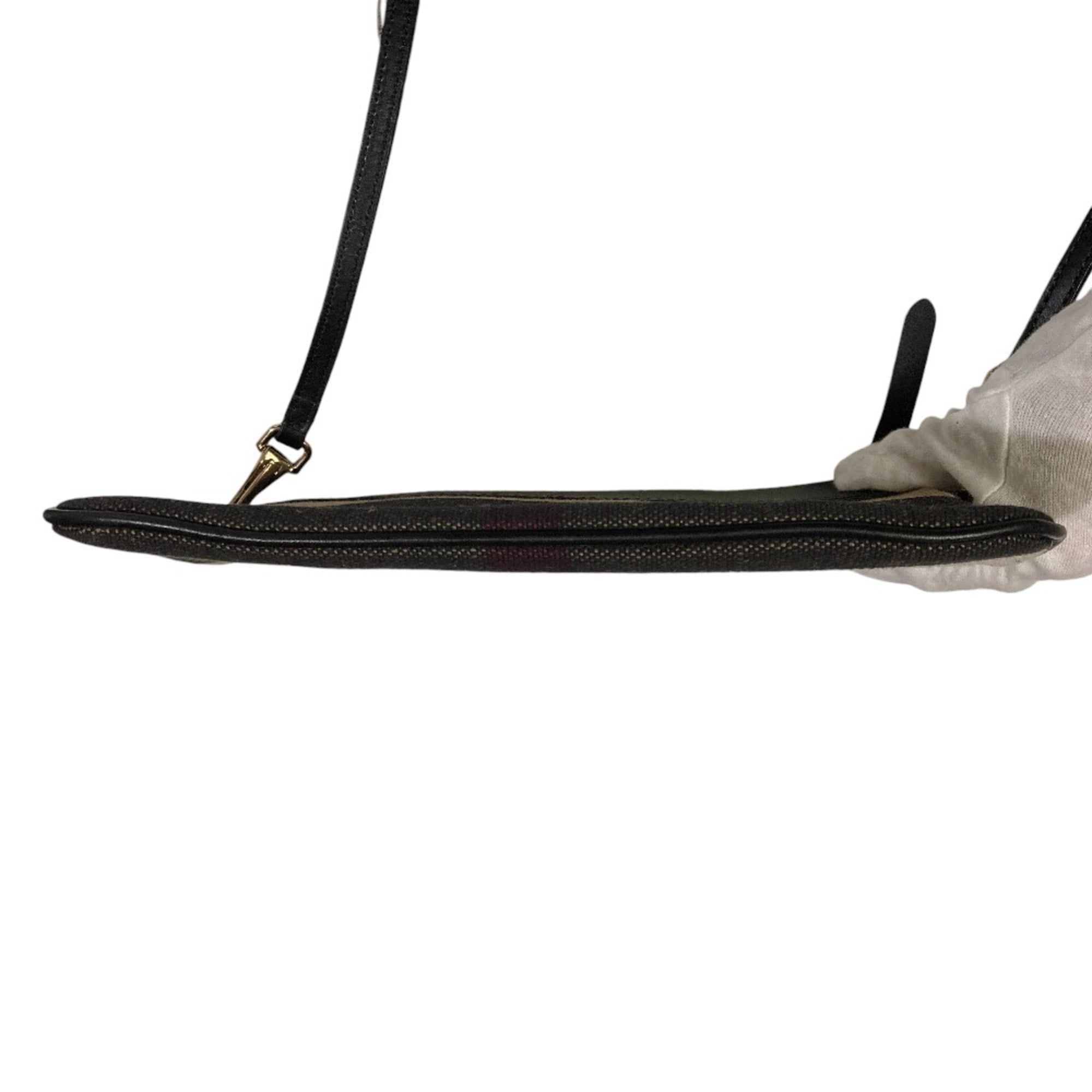 Burberry Black Brown White Canvas Shoulder Bag (Pre-Owned)