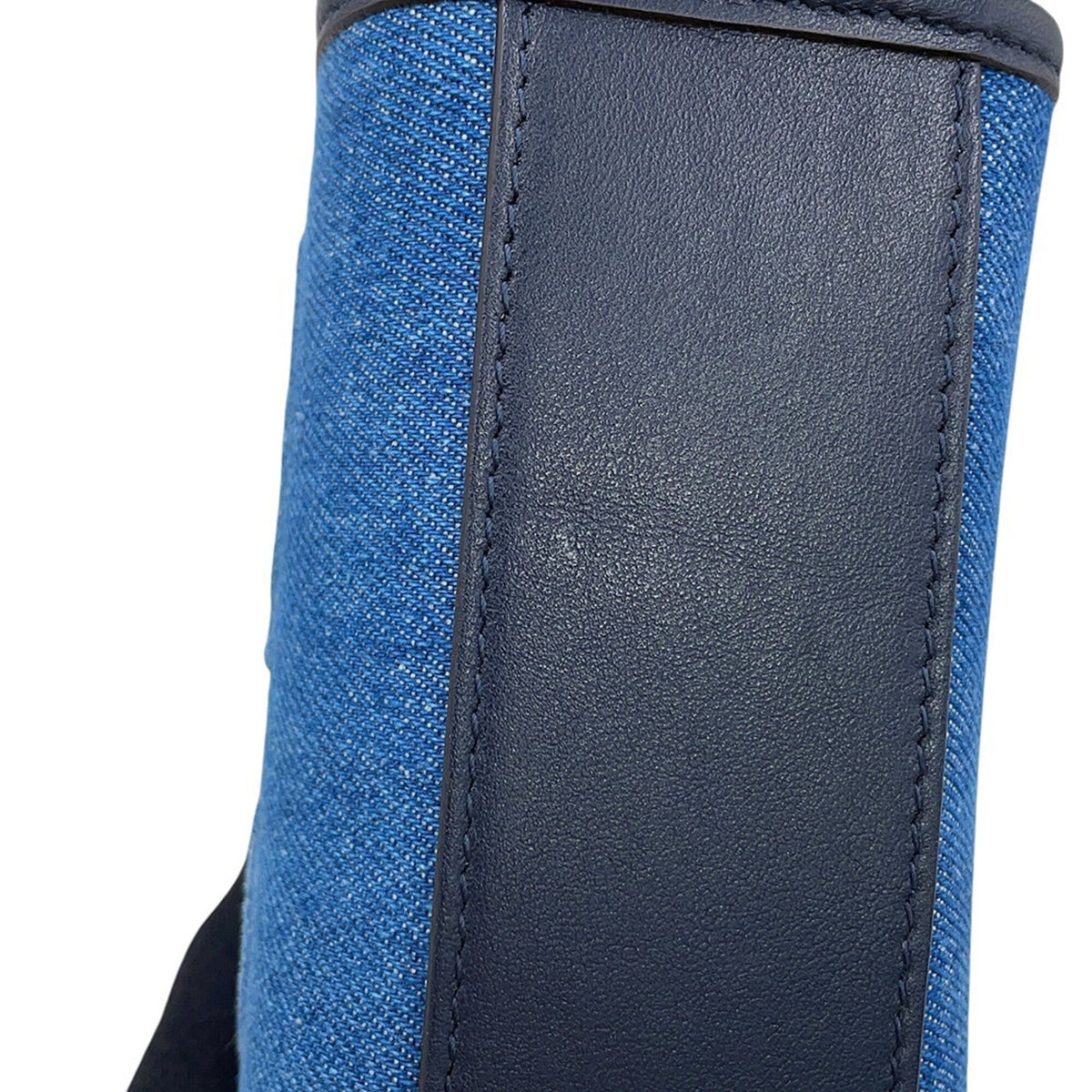 Jimmy Choo Blue Navy Canvas Leather Handbag Shoulder Bag (Pre-Owned)