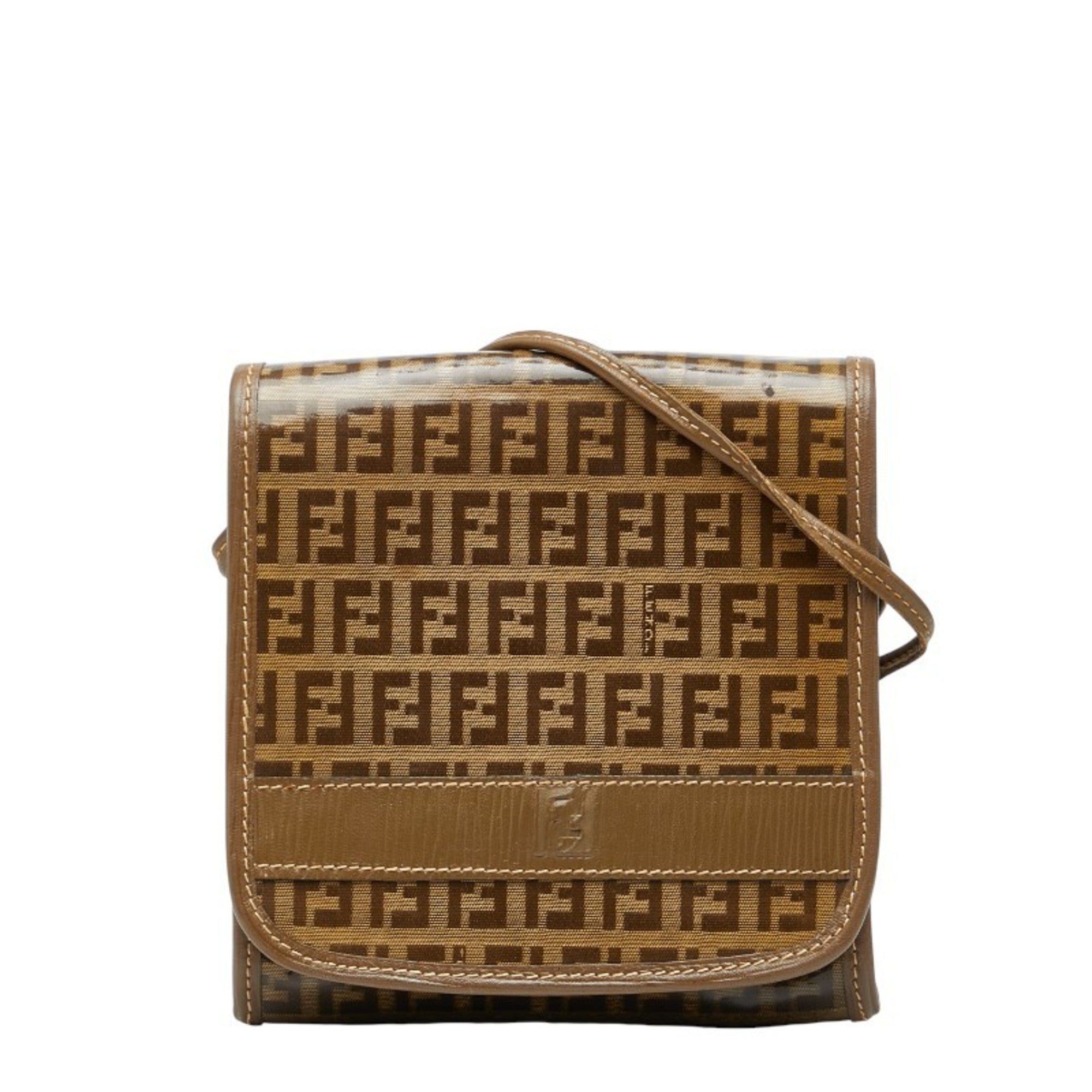 Fendi Brown Pvc Leather Shoulder Bag (Pre-Owned)