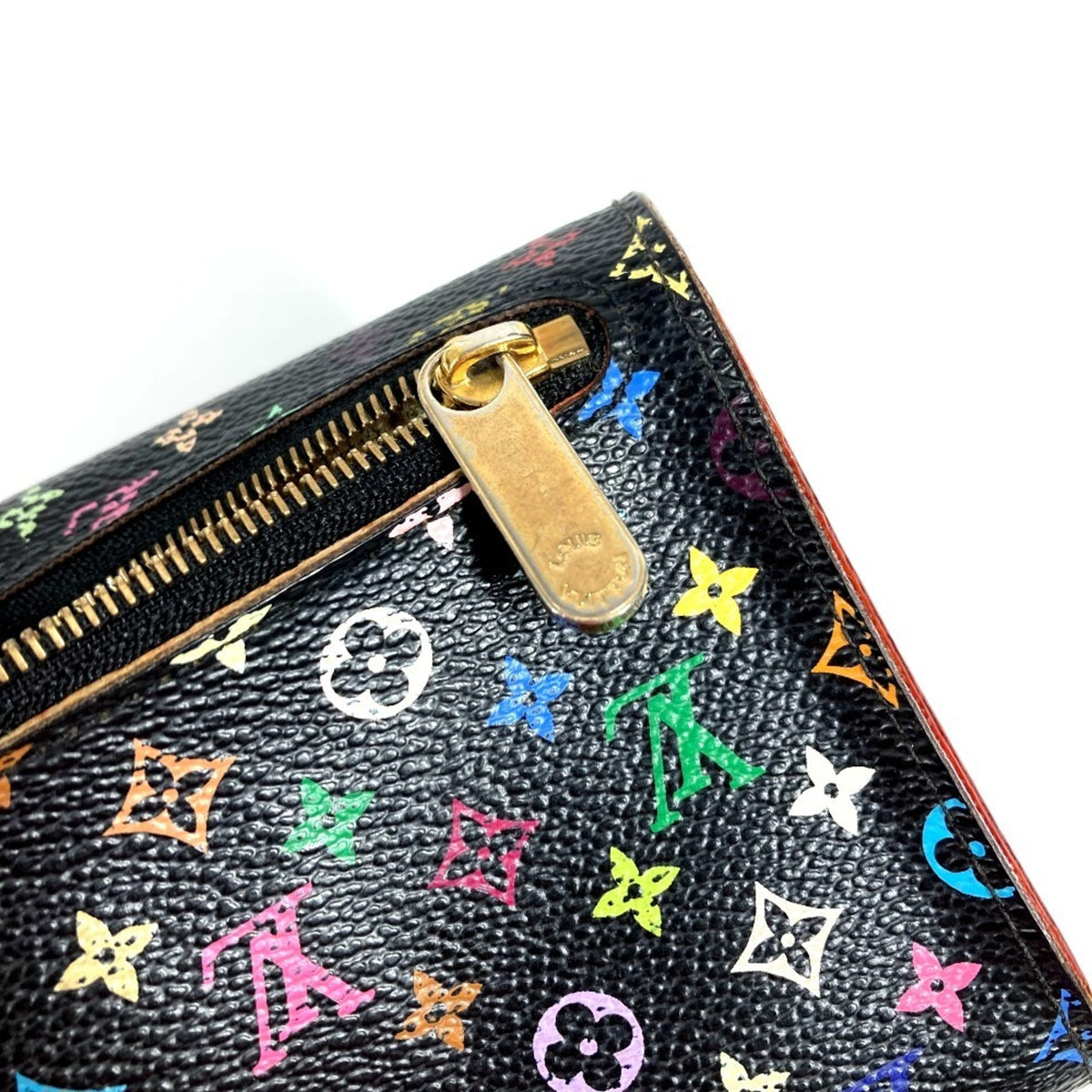 Louis Vuitton Black Multi-Color Noir Monogram Multicolore Canvas Wallet (Tri-Fold) (Pre-Owned)