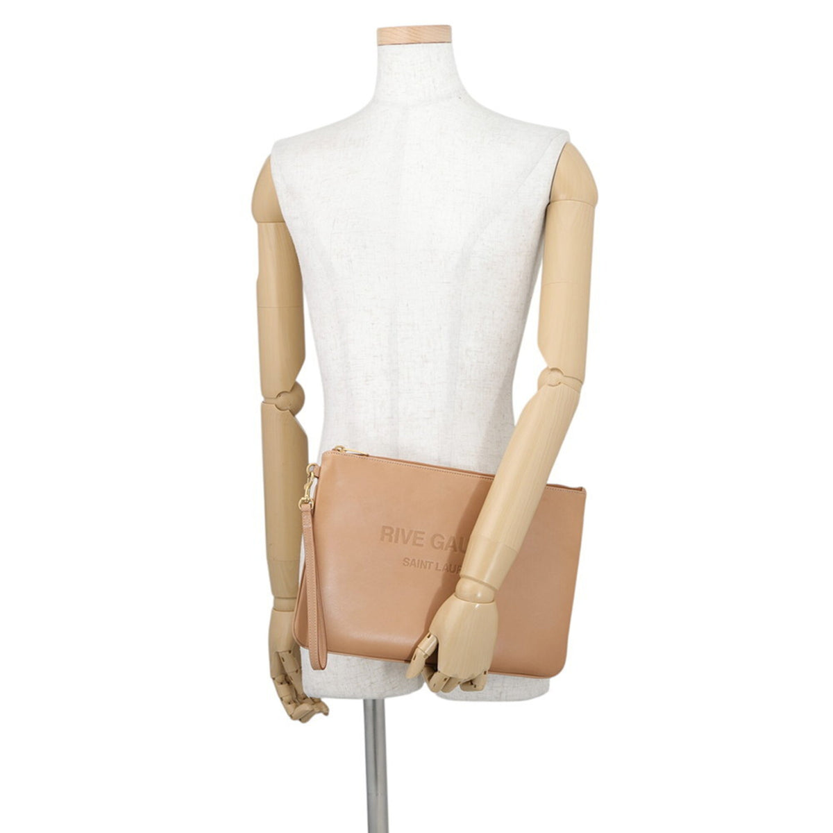 Yves Saint Laurent Beige Leather Clutch Bag (Pre-Owned)