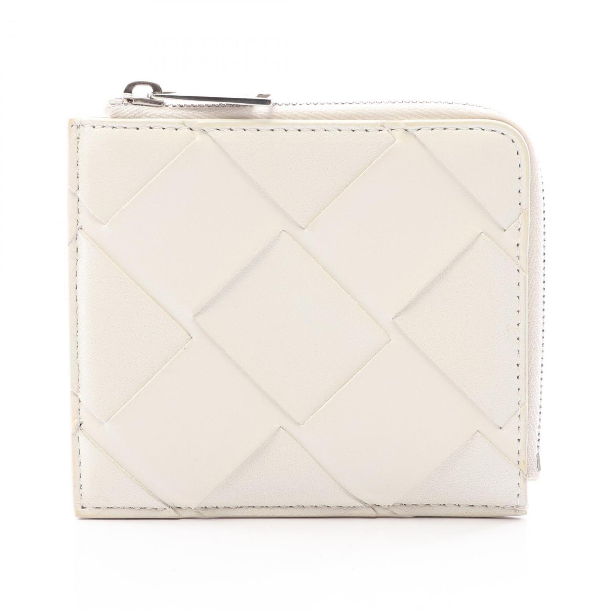 Bottega Veneta White Leather Coin Purse/Coin Case (Pre-Owned)
