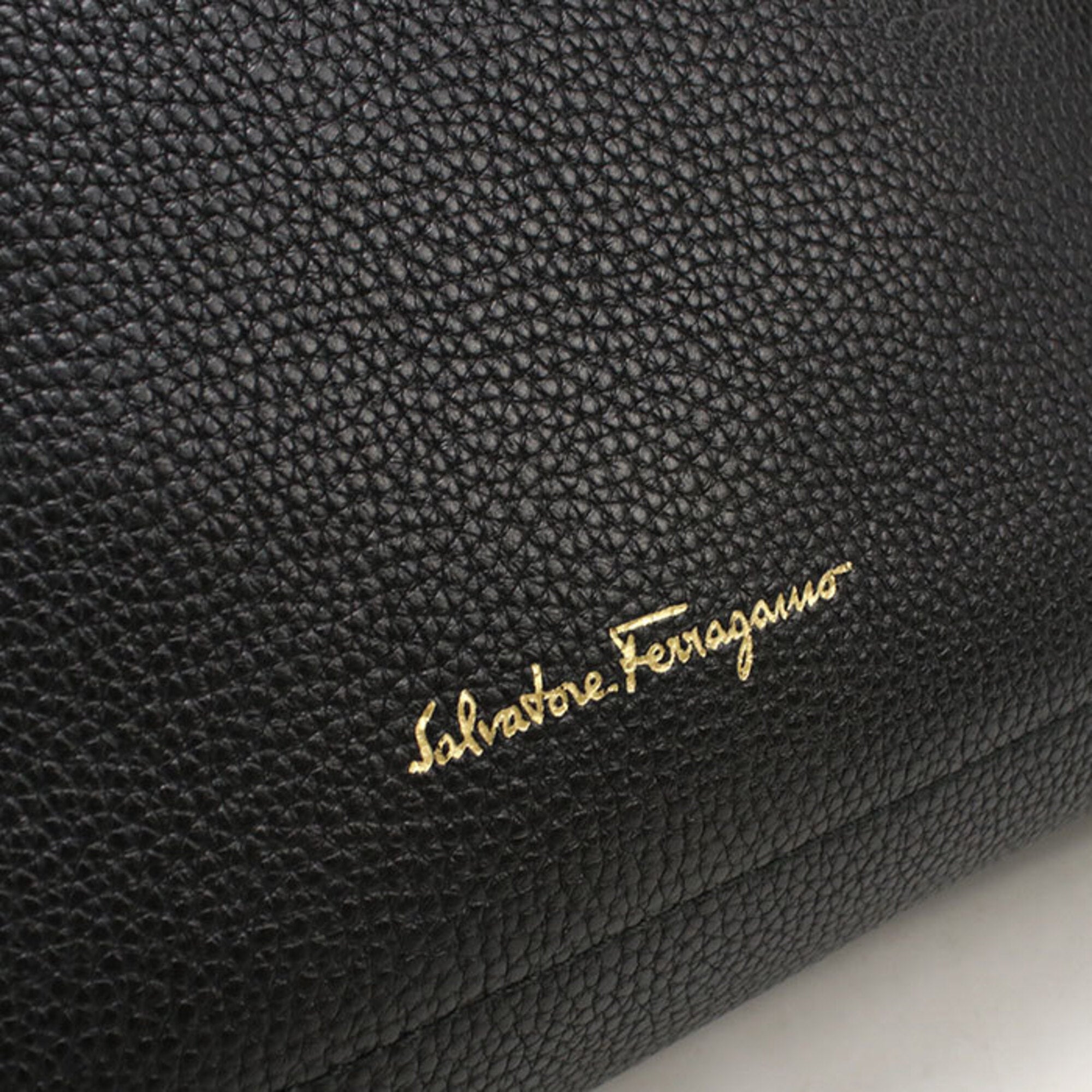 Salvatore Ferragamo Black Leather Tote Bag (Pre-Owned)