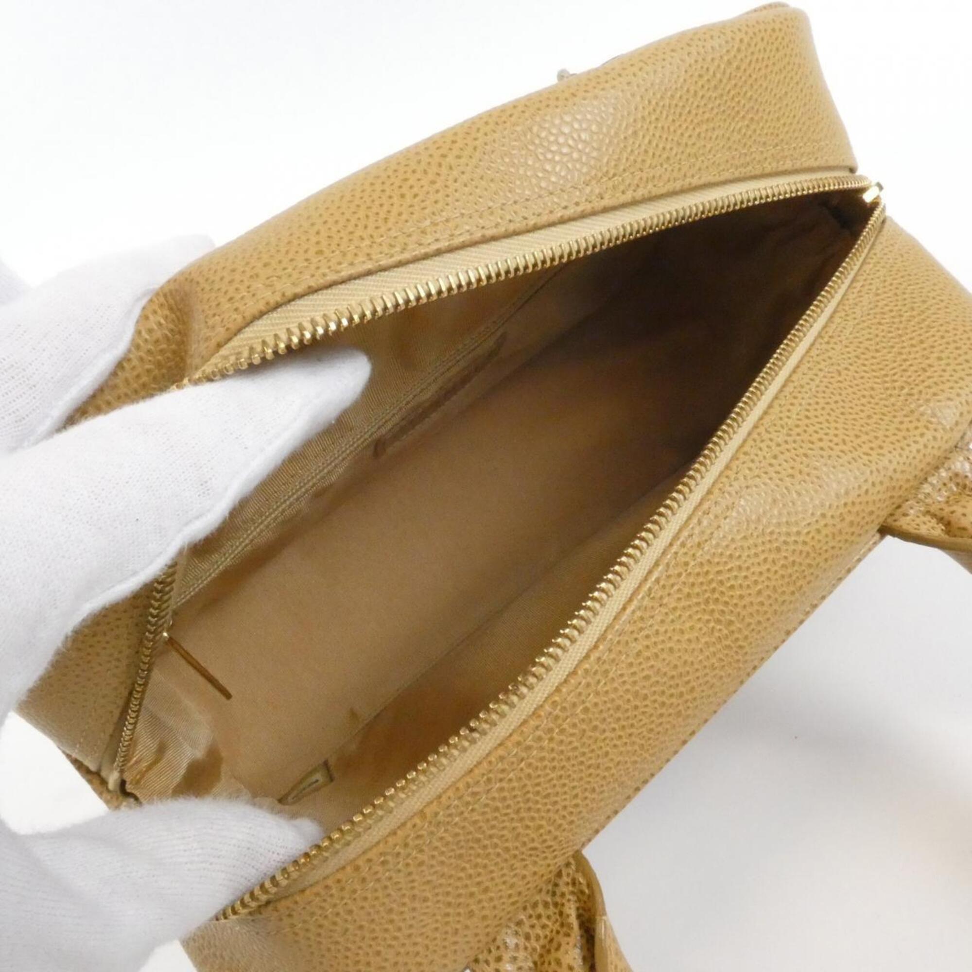 Chanel Beige Sand Grained Calfskin Boston Bag (Pre-Owned)