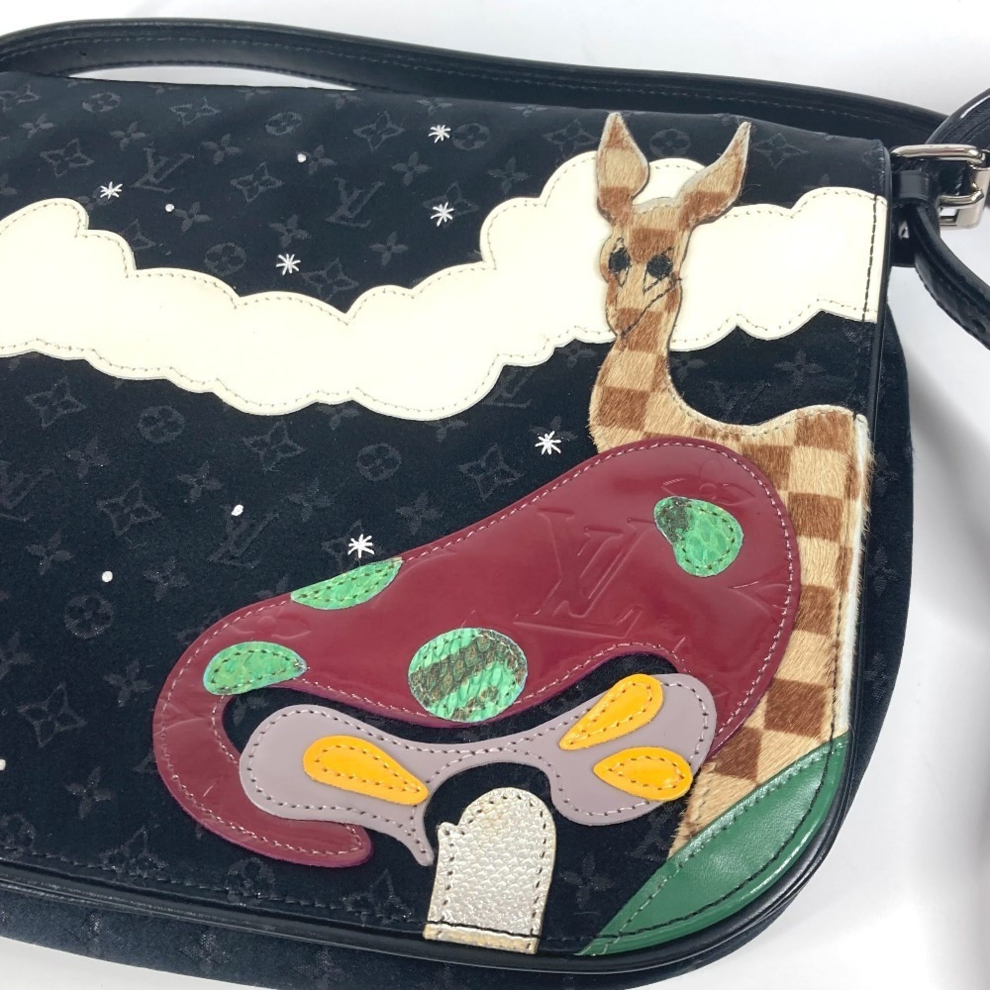 Louis Vuitton Monogram Satin Black Monogram Satin Pochette Shoulder Bag (Pre-Owned)