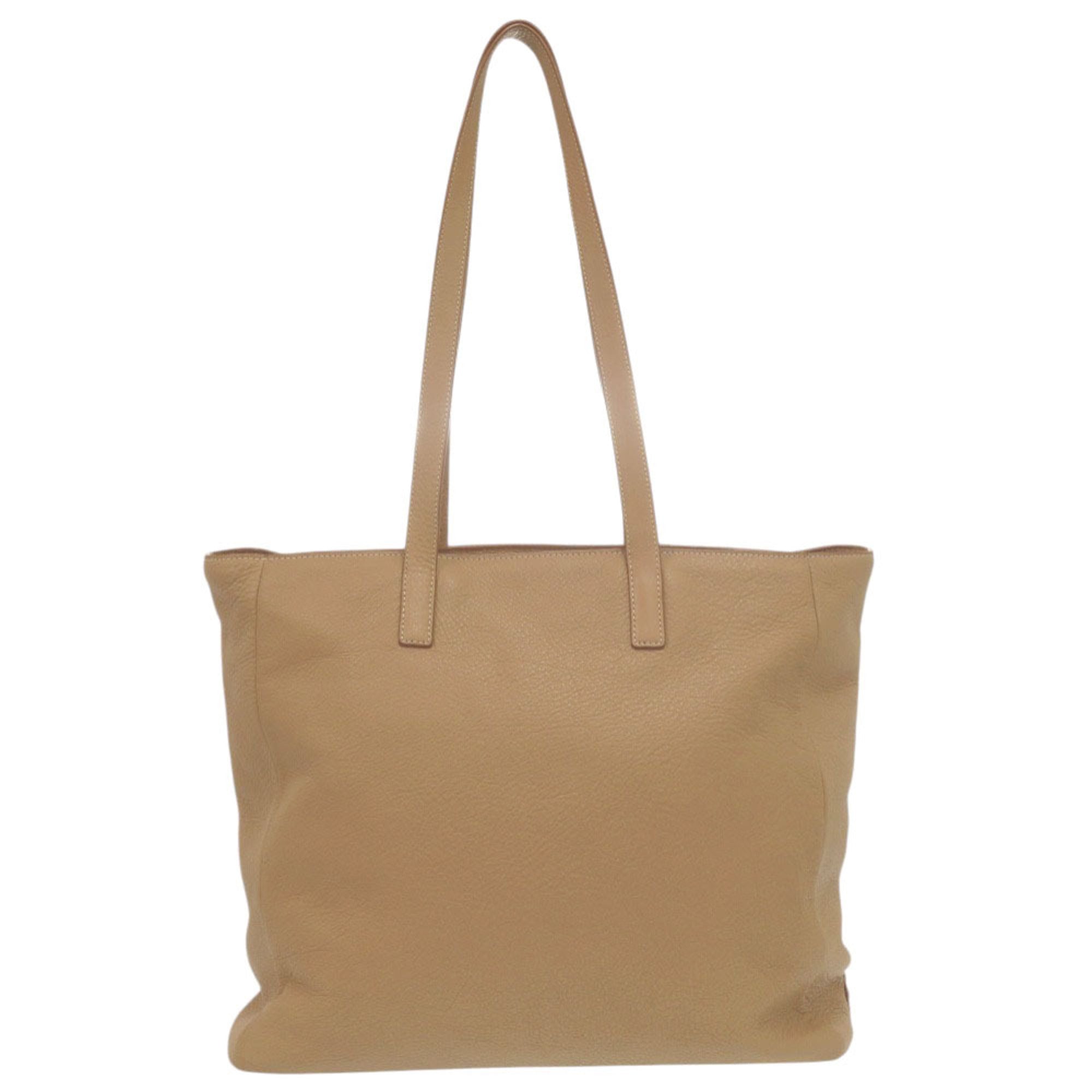 Prada Brown Leather Shoulder Bag Tote Bag (Pre-Owned)