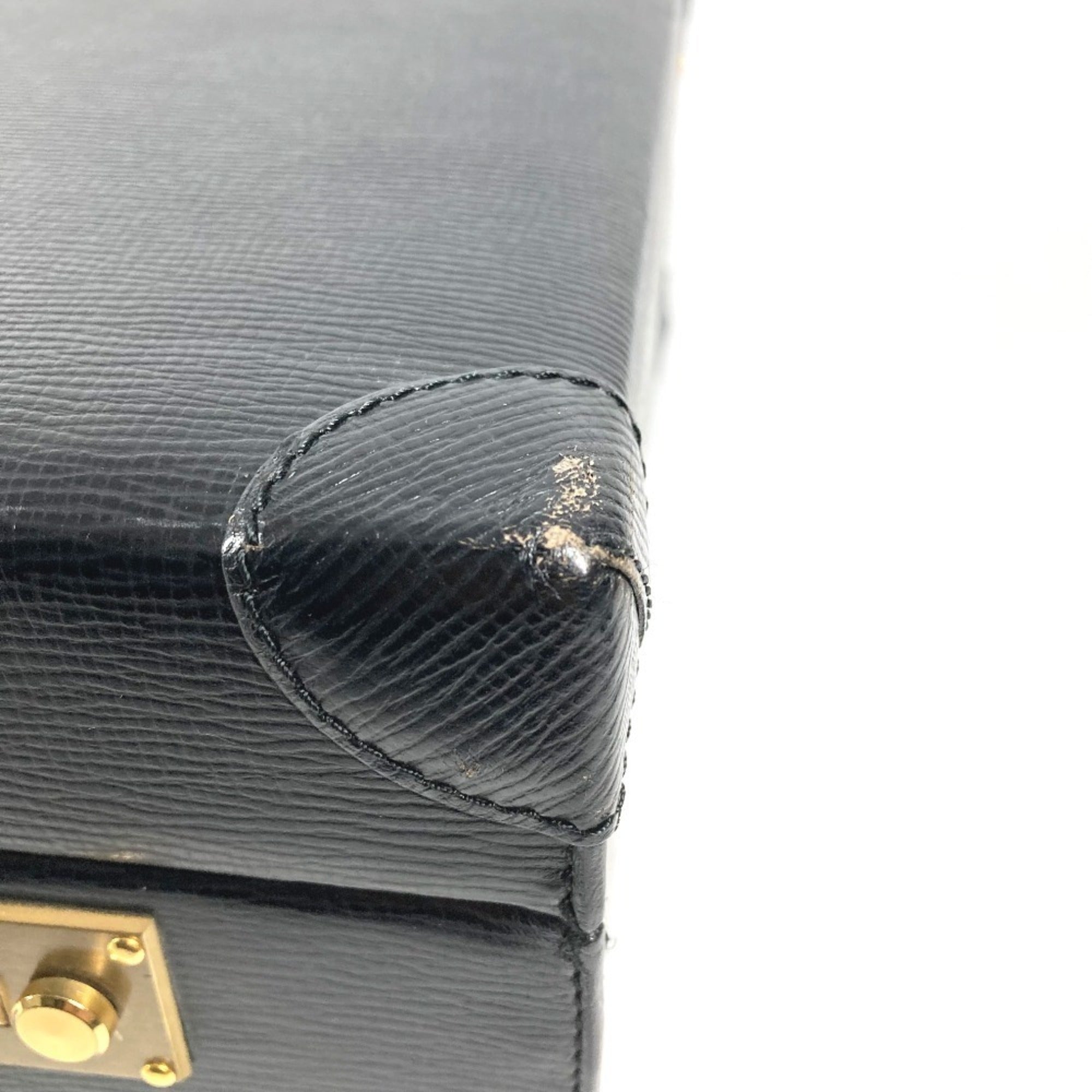Loewe Black Leather Attaché Case Handbag Tote Bag (Pre-Owned)