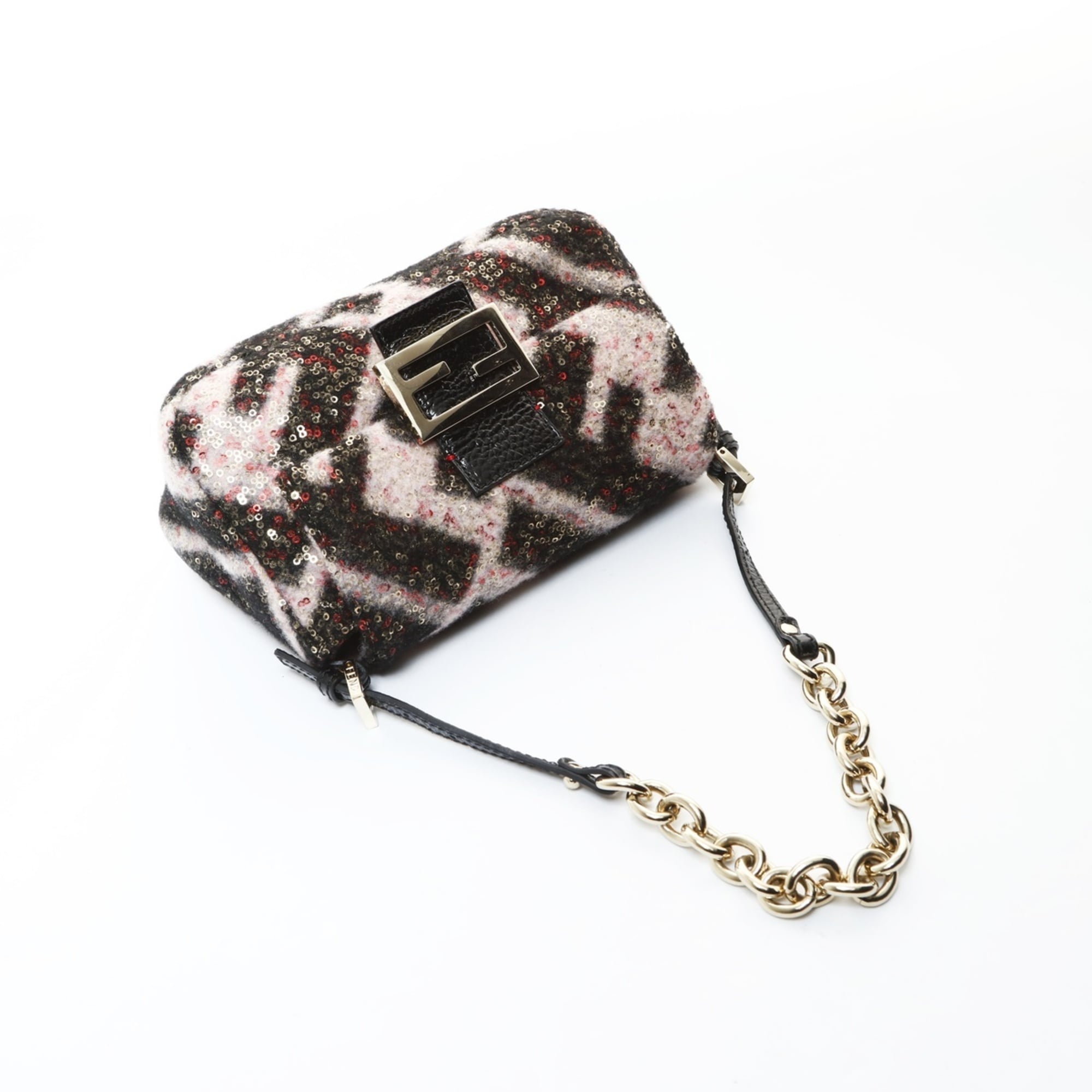 Fendi Black Wool Shoulder Bag (Pre-Owned)