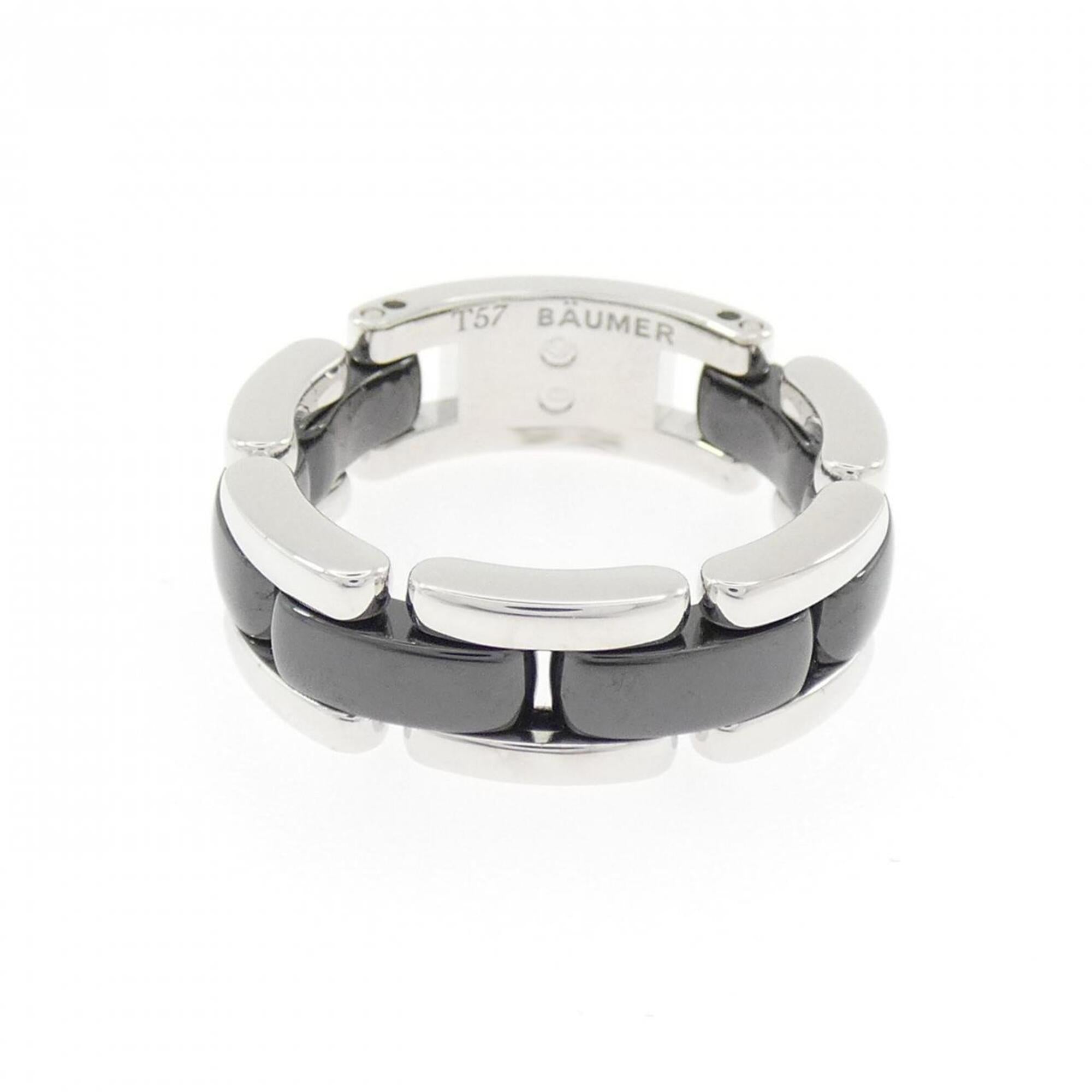 Chanel White White Gold (18K) Ceramic Band Ring (Pre-Owned)