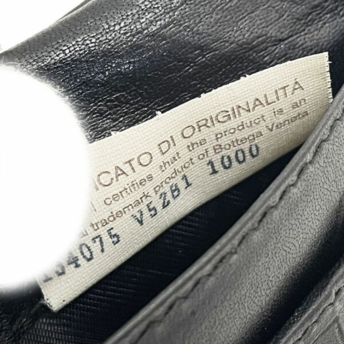 Bottega Veneta Black Leather Long Wallet (Bi-Fold) (Pre-Owned)