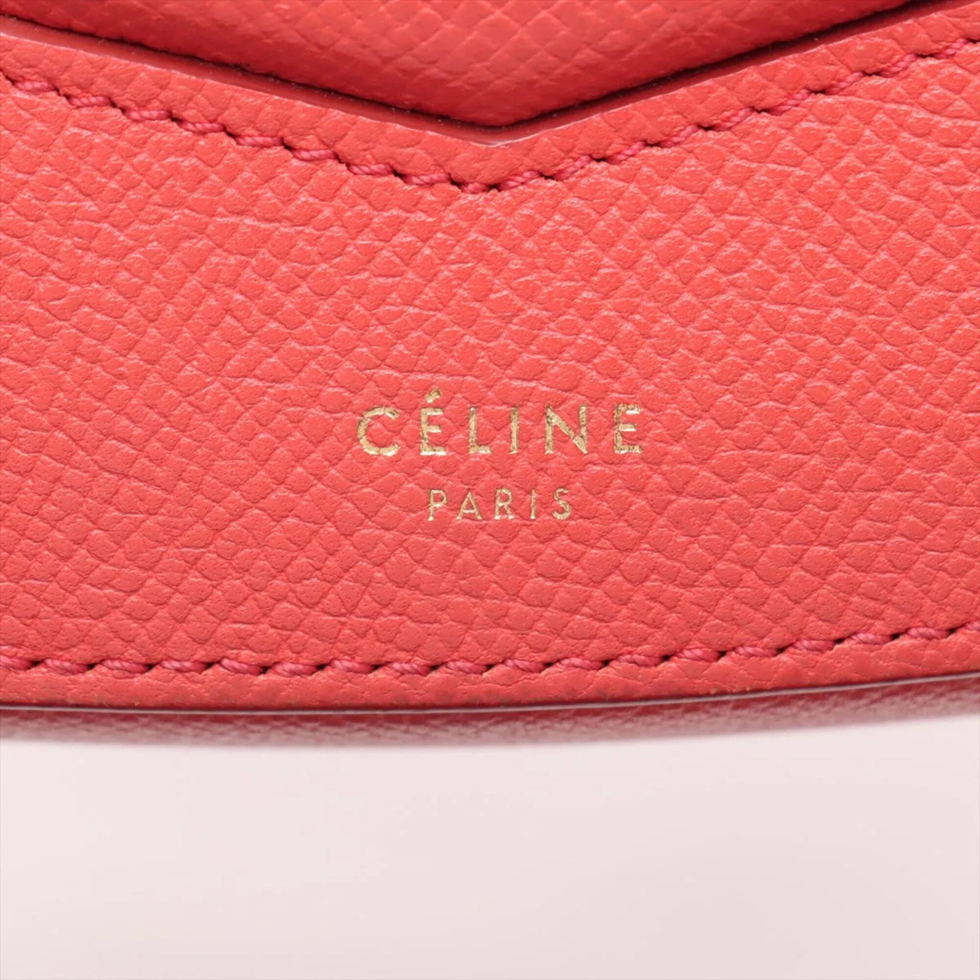 Celine Red Color Leather Crossbody Bag Handbag Shoulder Bag Tote Bag (Pre-Owned)