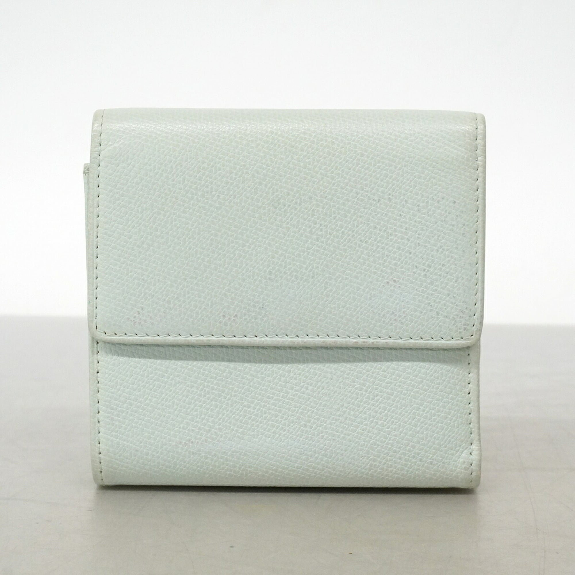 Chanel Light Green Grained Calfskin Wallet (Tri-Fold) (Pre-Owned)
