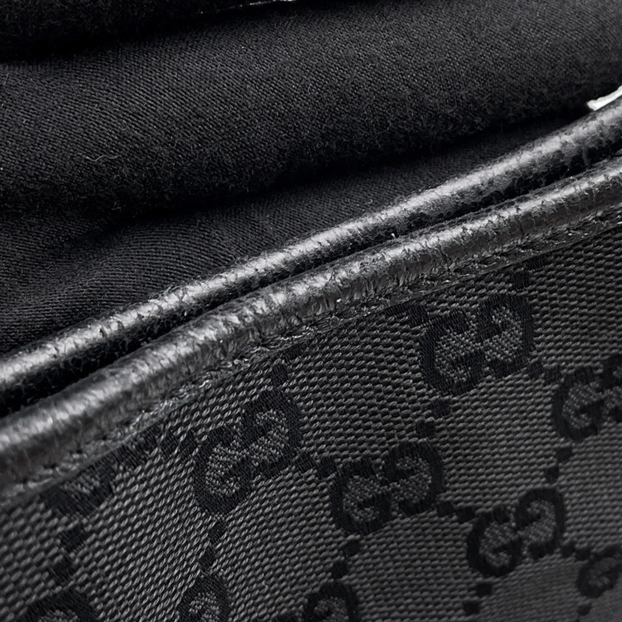 Gucci Black Canvas Leather Tote Bag (Pre-Owned)
