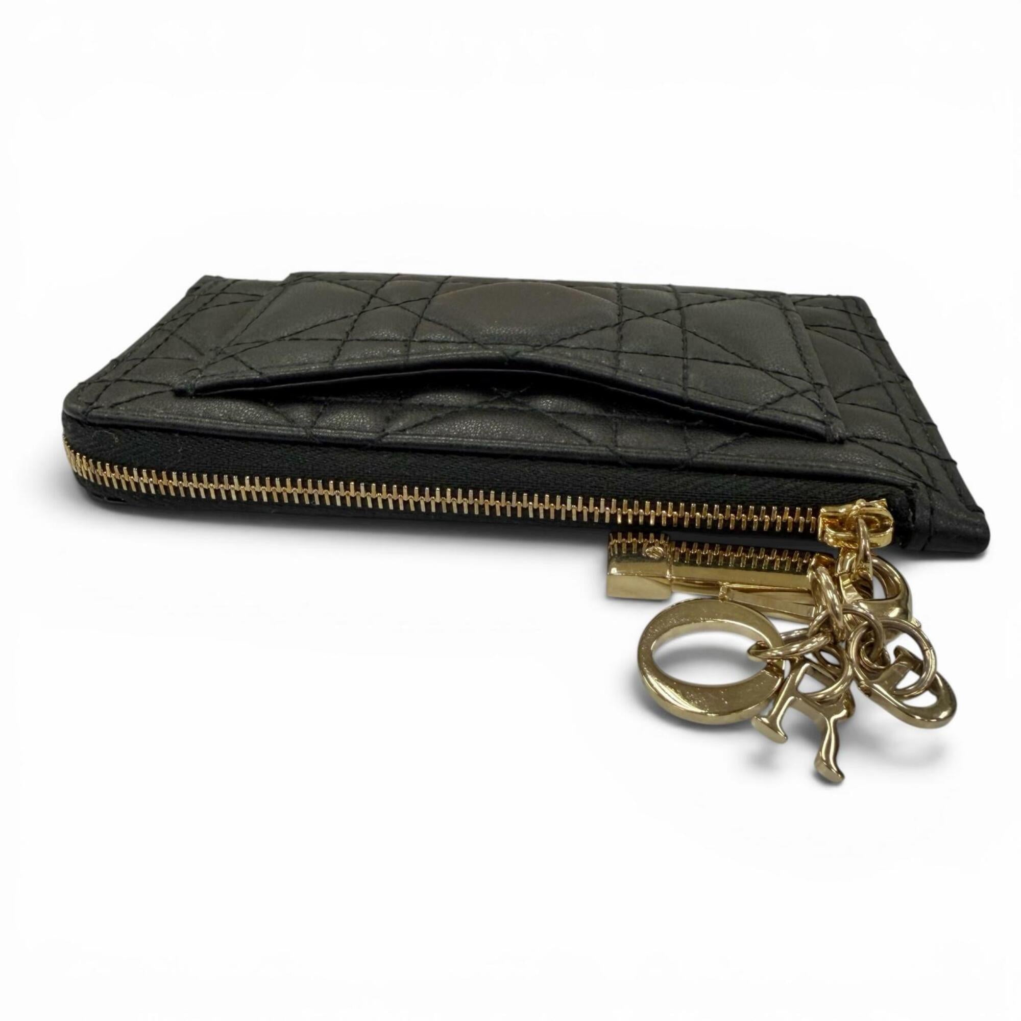 Christian Dior Black Leather Coin Purse/Coin Case (Pre-Owned)