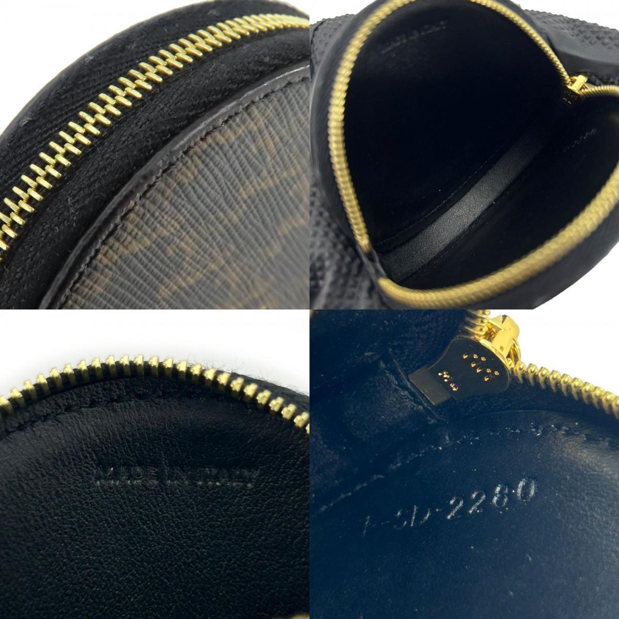 Celine Black Brown Pvc Leather Coin Purse/Coin Case (Pre-Owned)
