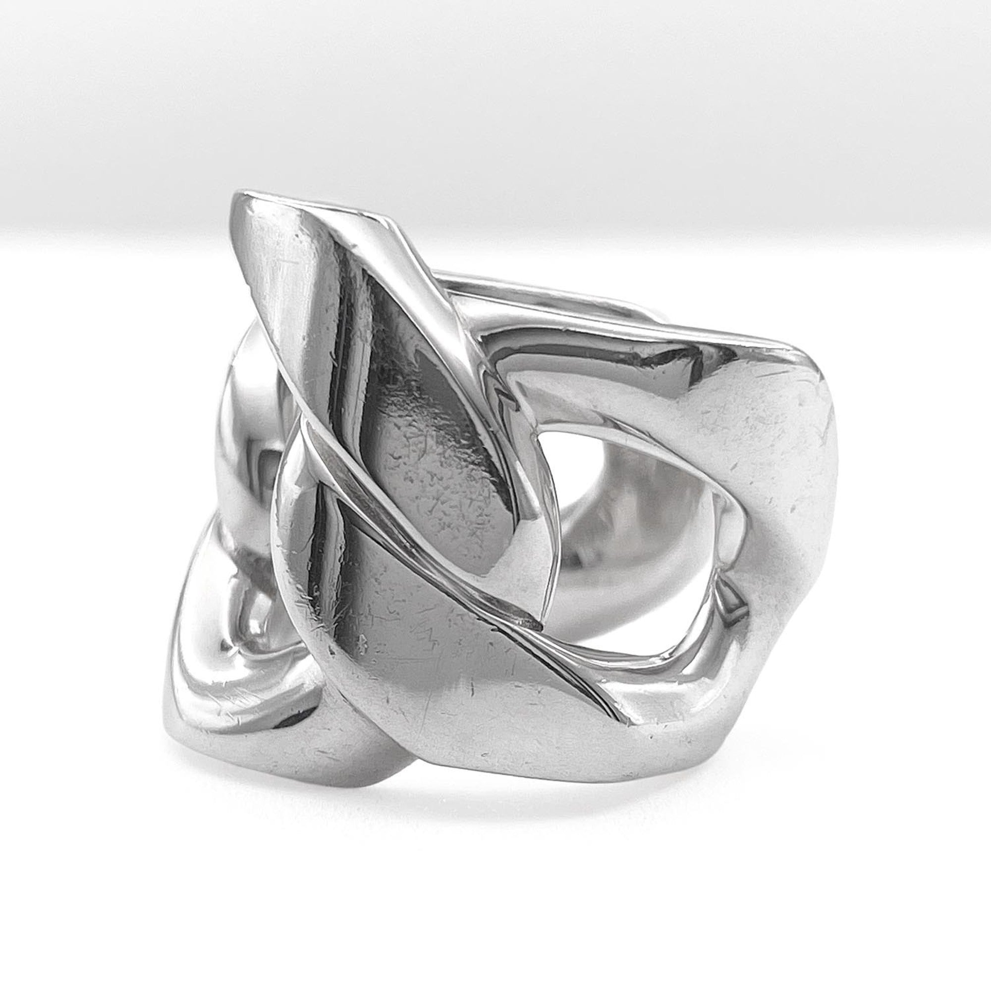 Hermes Silver Silver 925 Band Ring (Pre-Owned)
