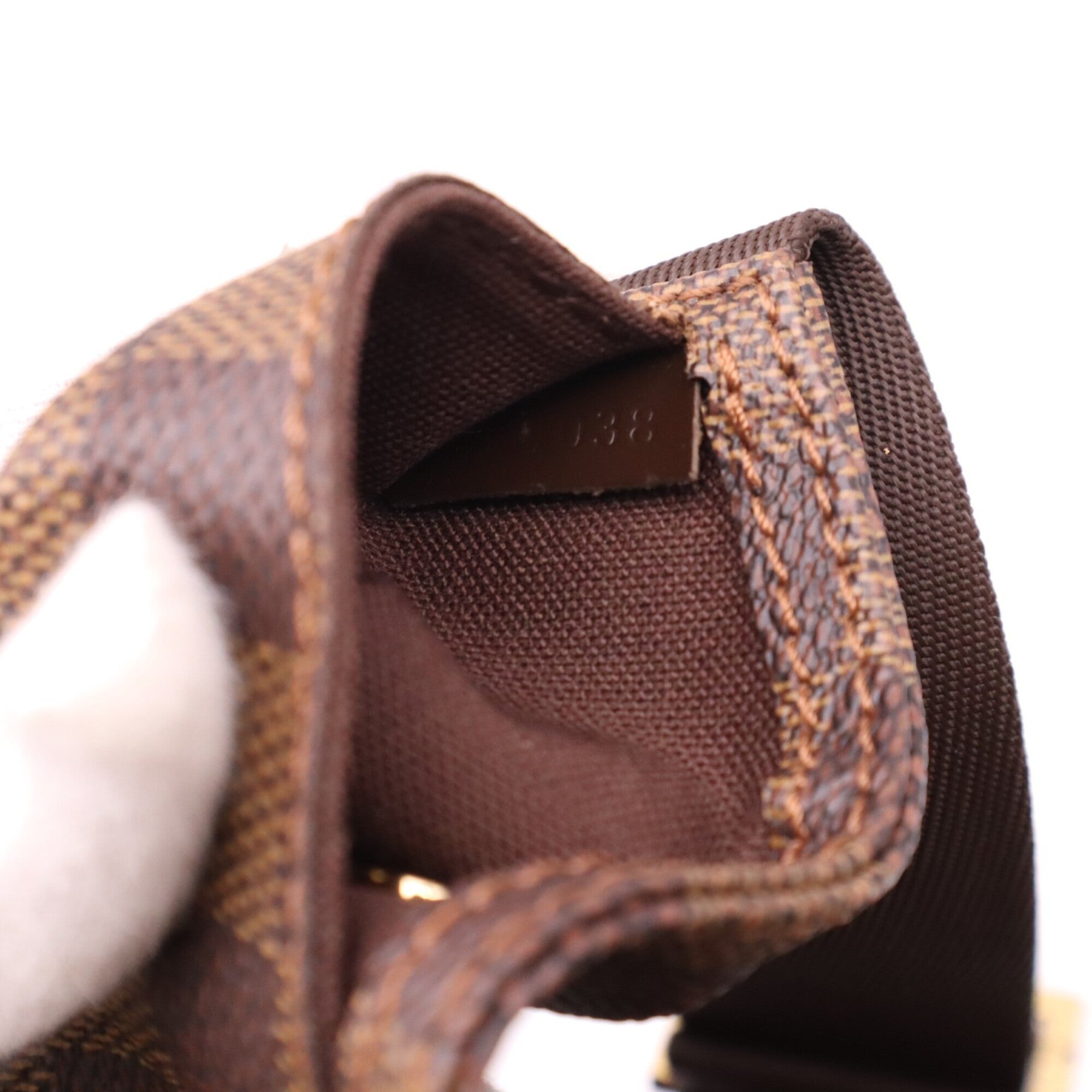 Louis Vuitton Damier Beige Brown Coated Canvas Leather Shoulder Bag (Pre-Owned)