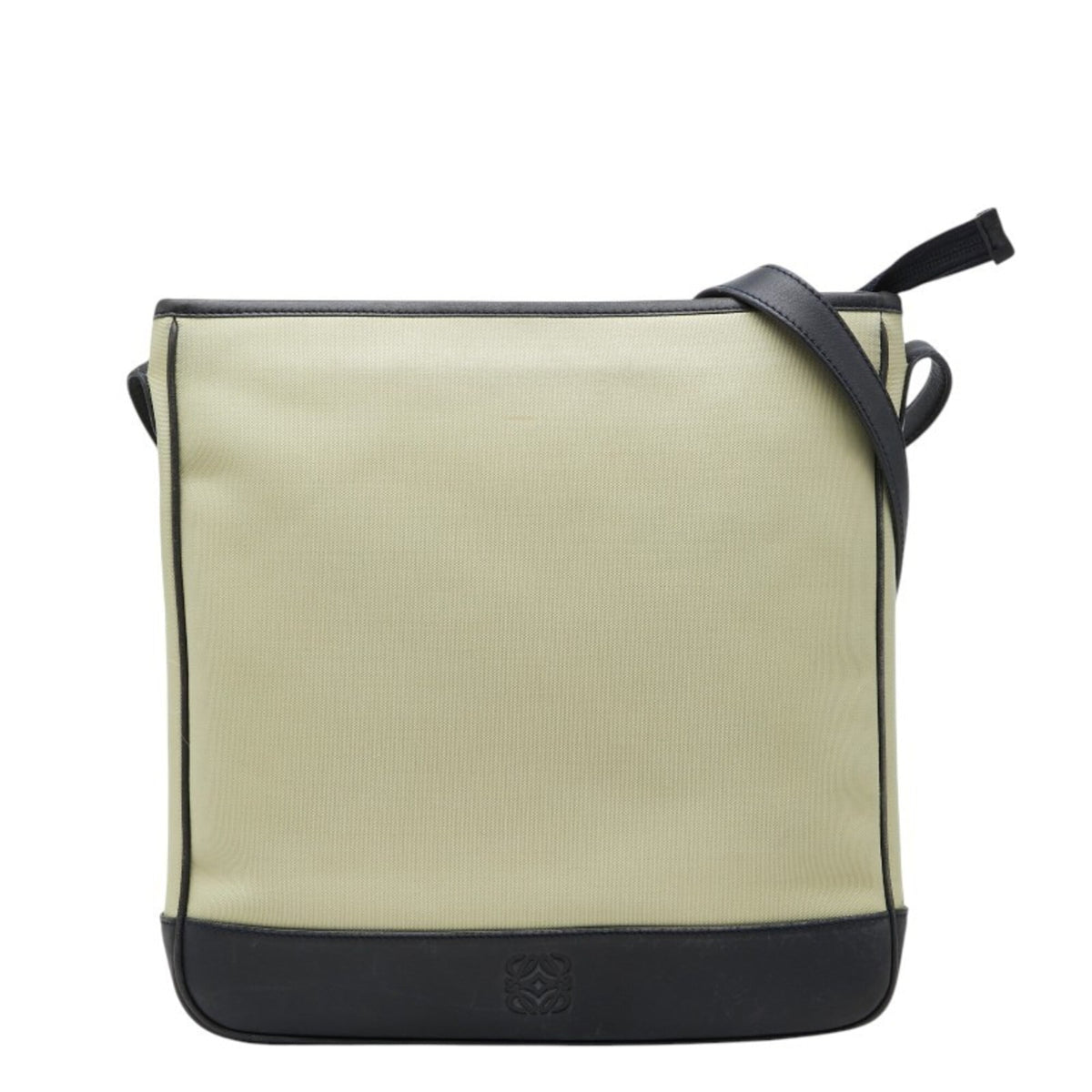 Loewe Beige Black Canvas Leather Shoulder Bag (Pre-Owned)