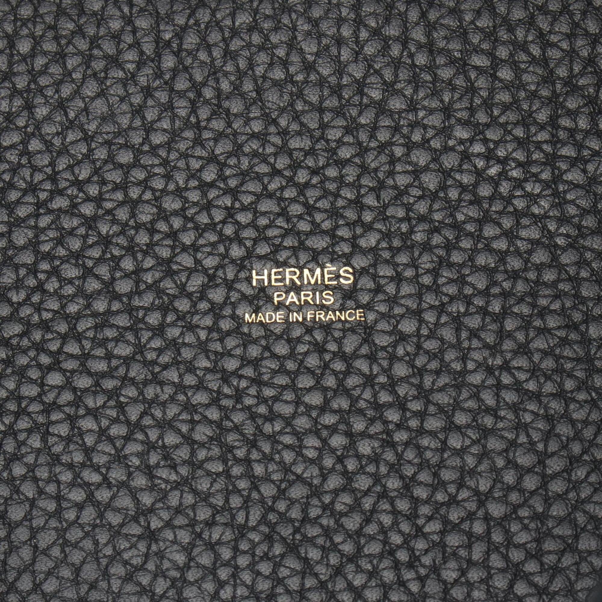 Hermes Black Taurillon Clemence Leather Handbag (Pre-Owned)