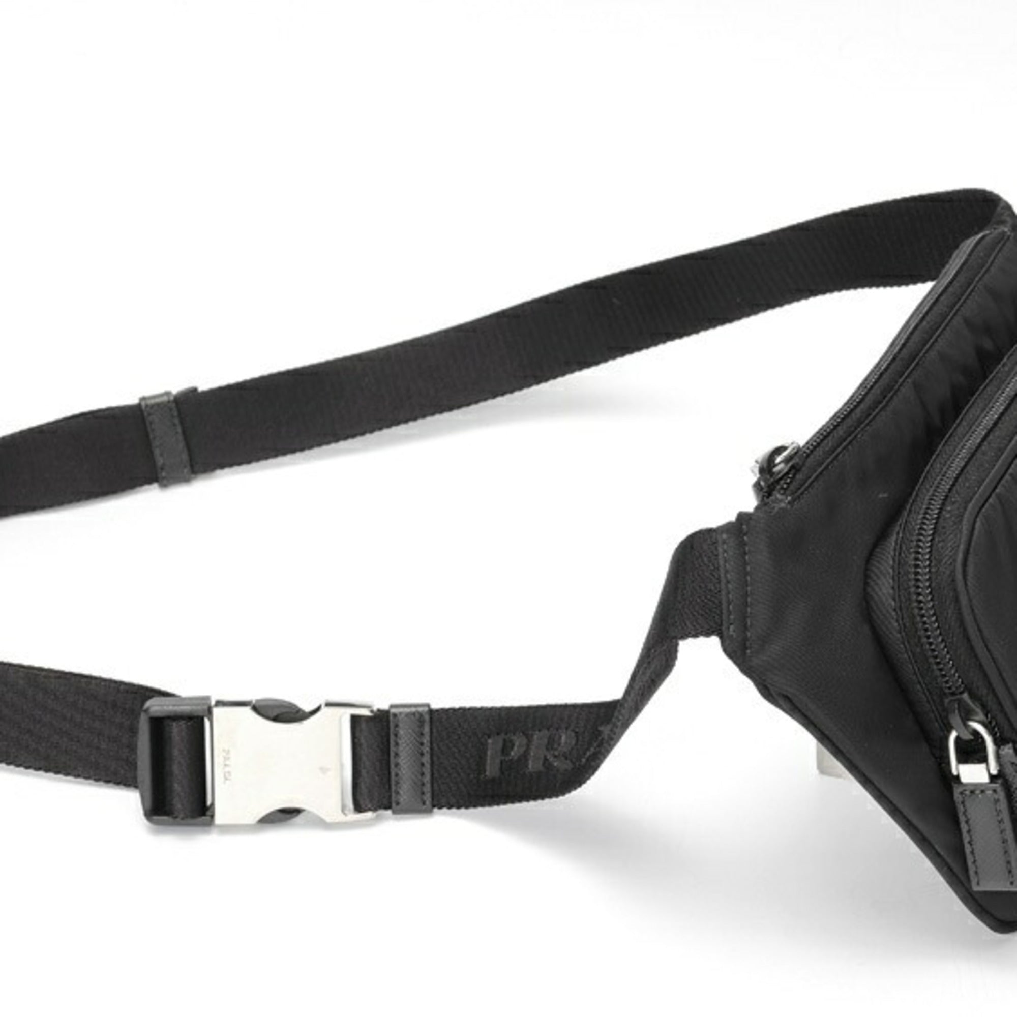Prada Black Nylon Leather Shoulder Bag Sling Bag (Pre-Owned)