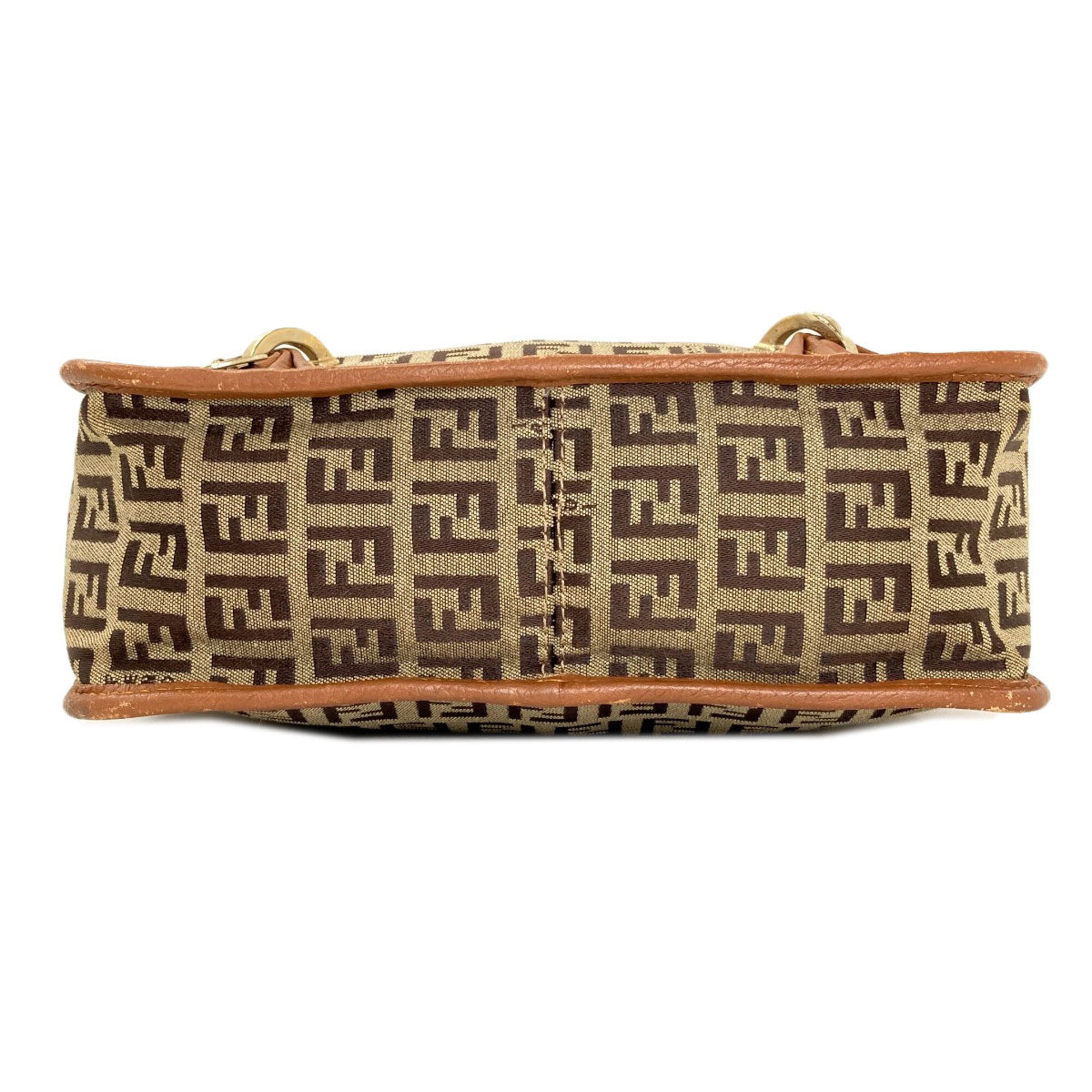 Fendi Brown Canvas Shoulder Bag (Pre-Owned)