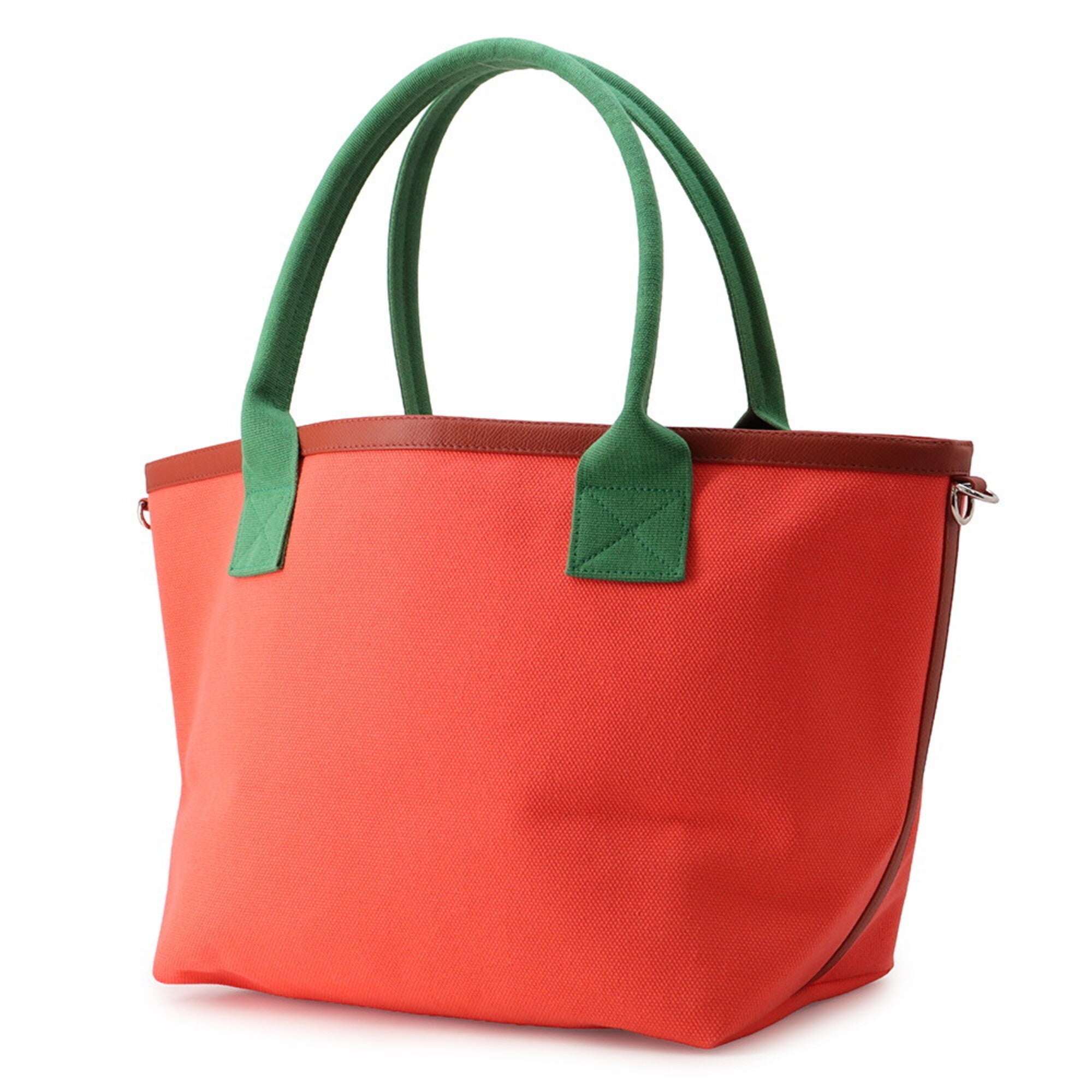 Hermes Green Orange Canvas Epsom Leather Tote Bag (Pre-Owned)