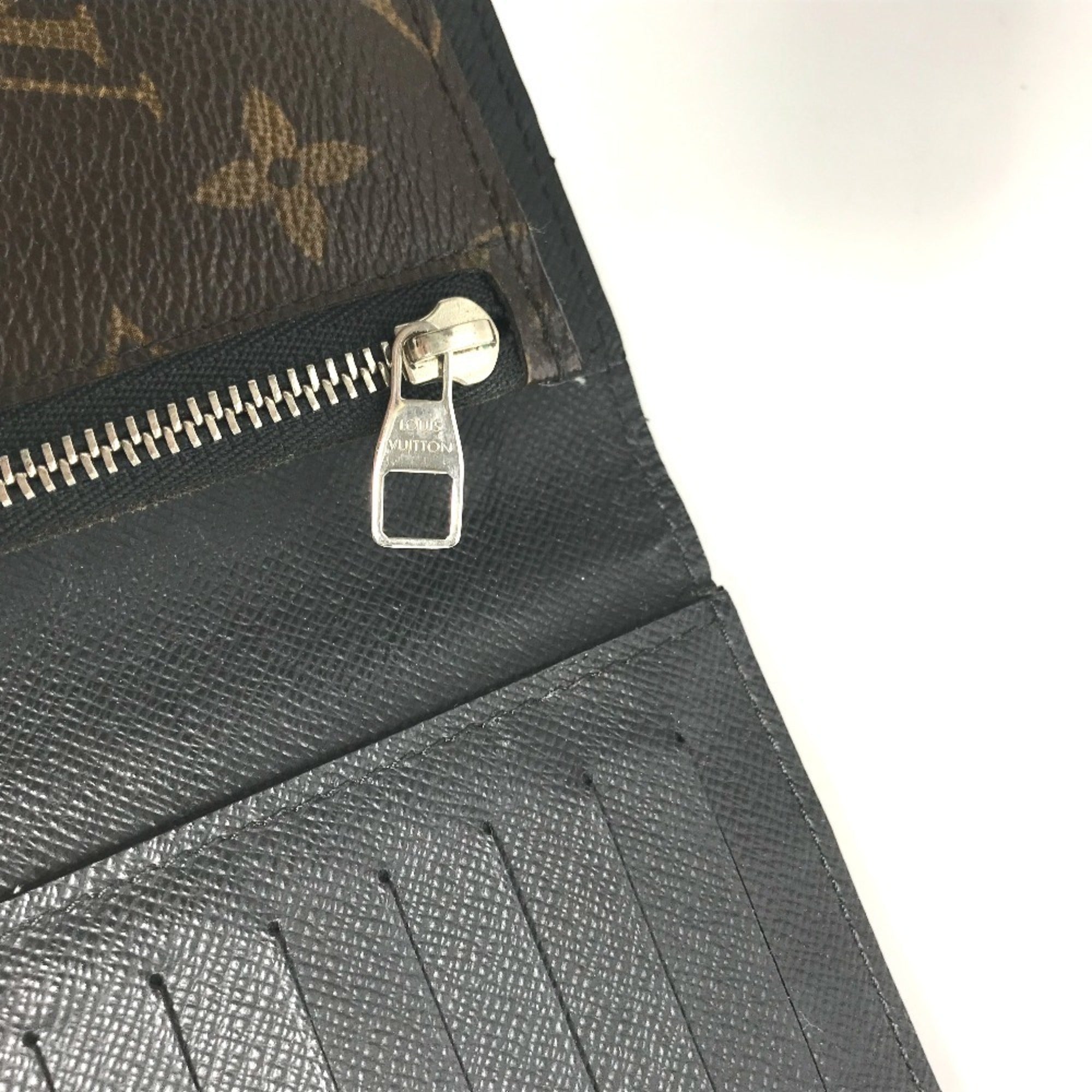 Louis Vuitton Monogram Macassar Black Brown Monogram Monogram Long Wallet (Bi-Fold) (Pre-Owned)