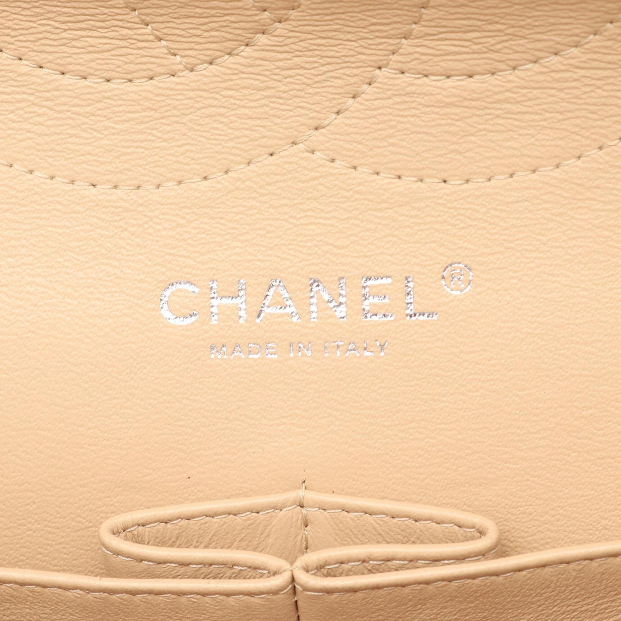 Chanel Beige Grained Calfskin Handbag Shoulder Bag (Pre-Owned)